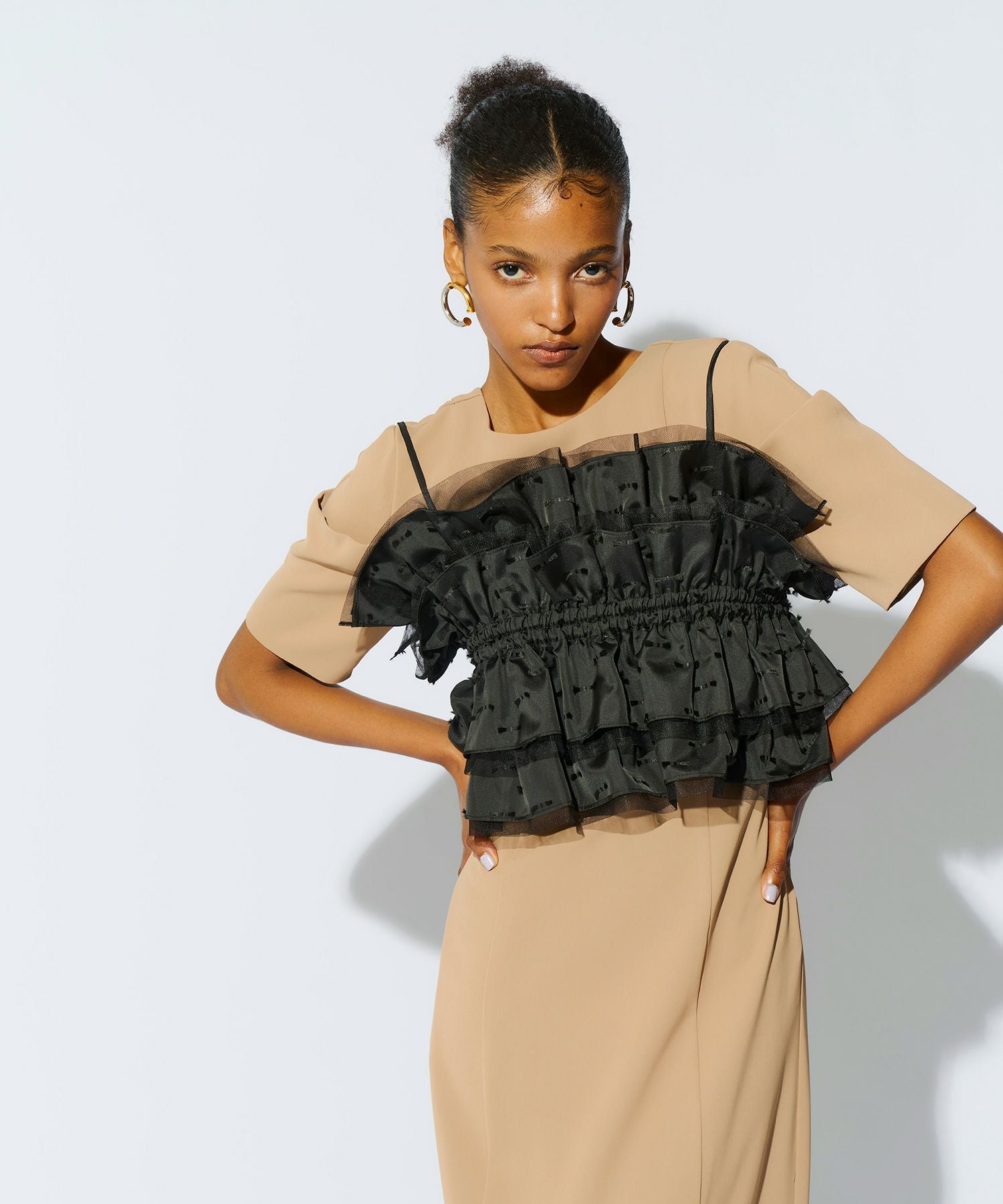 ribbon jacquard bustier dress | ANDRESD