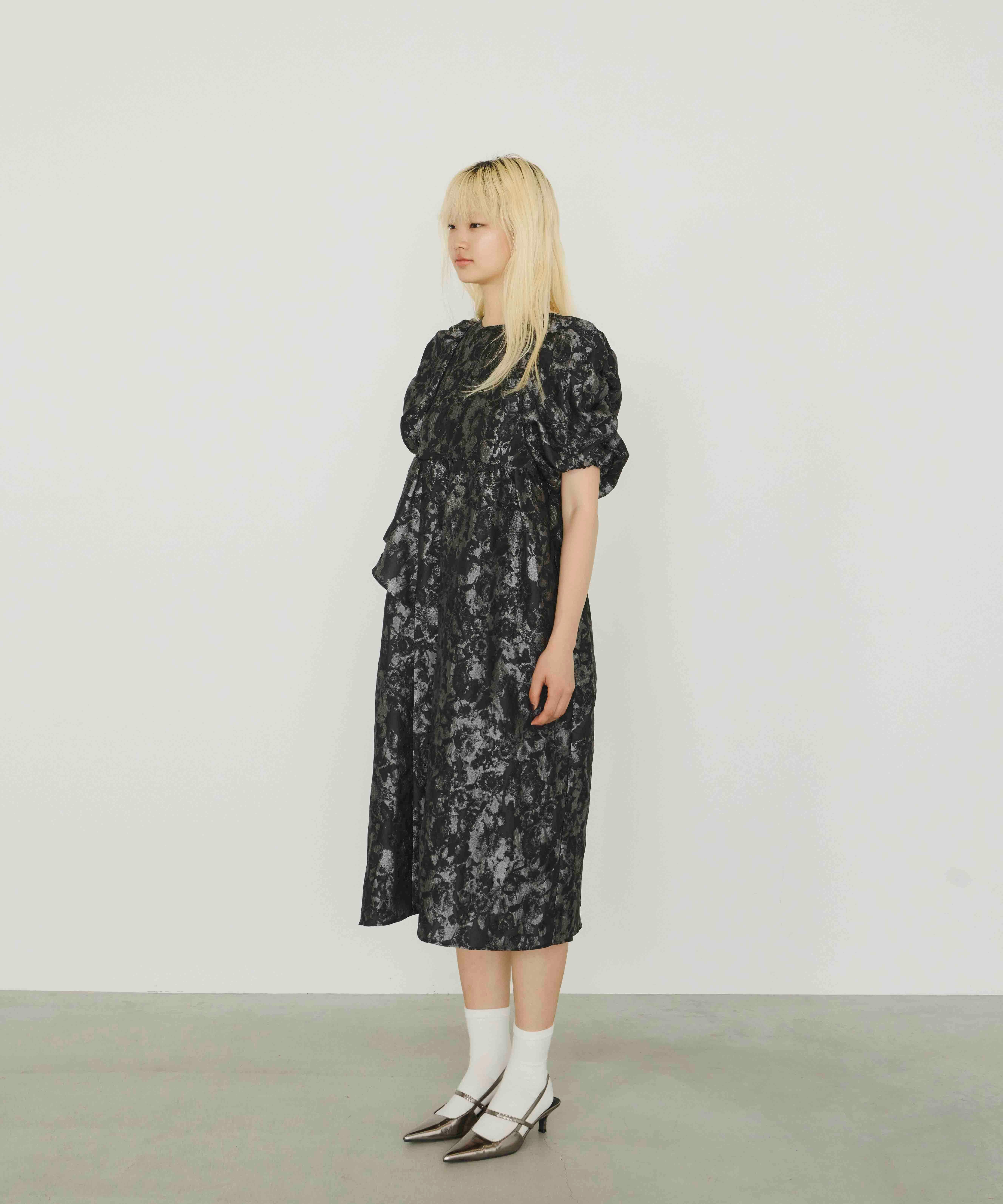 bubble sleeve jacquard dress | ANDRESD