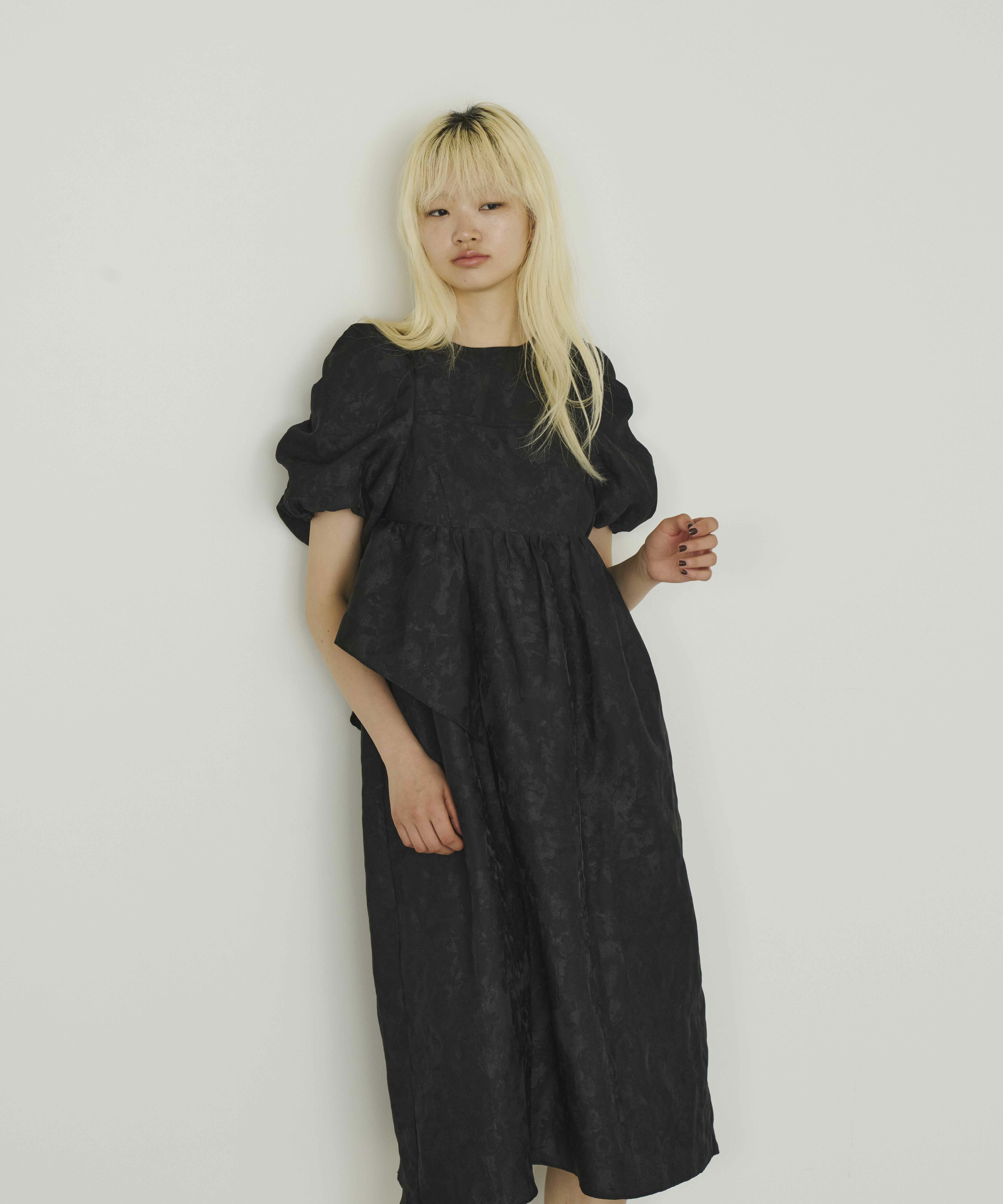 bubble sleeve jacquard dress | ANDRESD