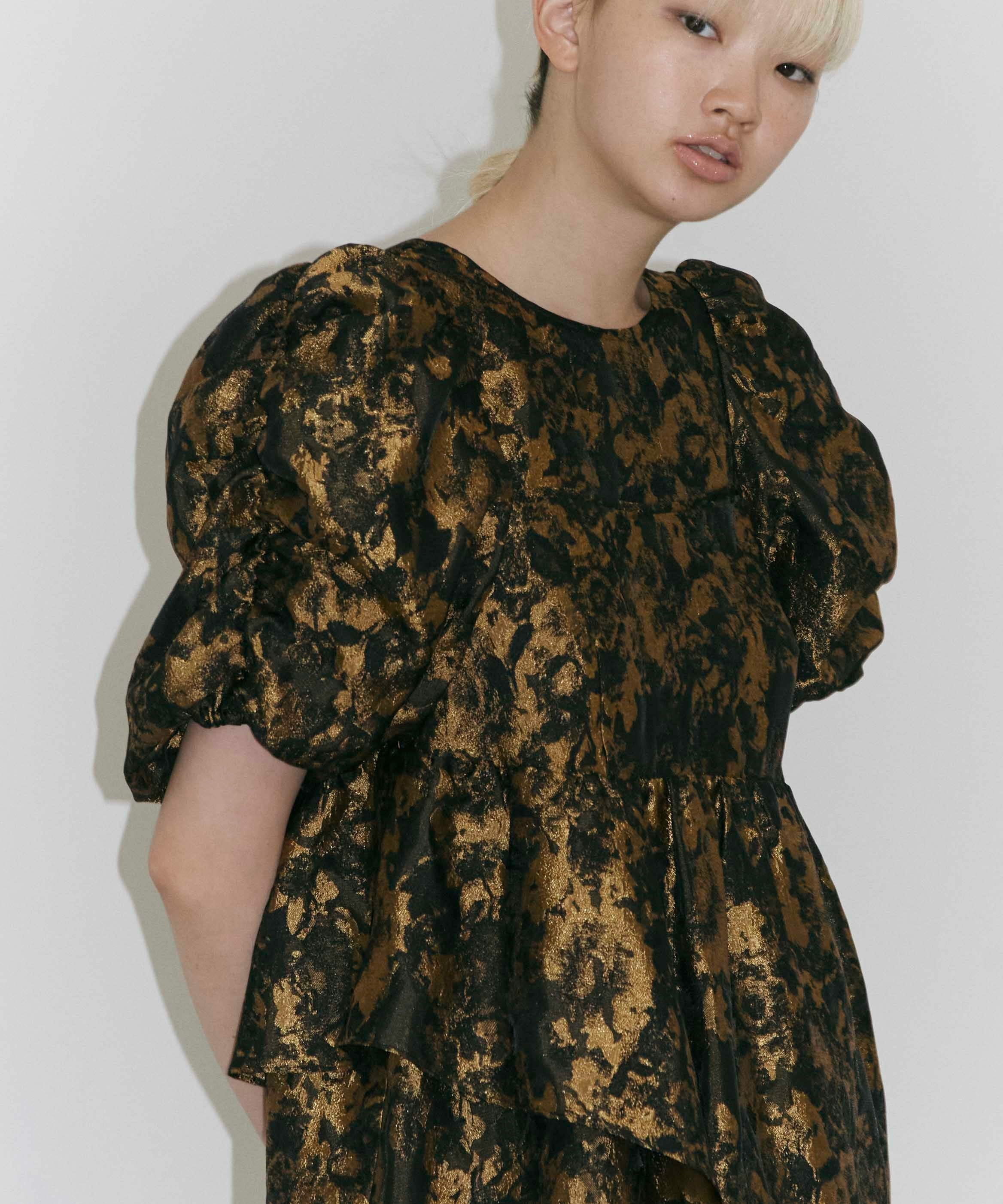 bubble sleeve jacquard dress | ANDRESD