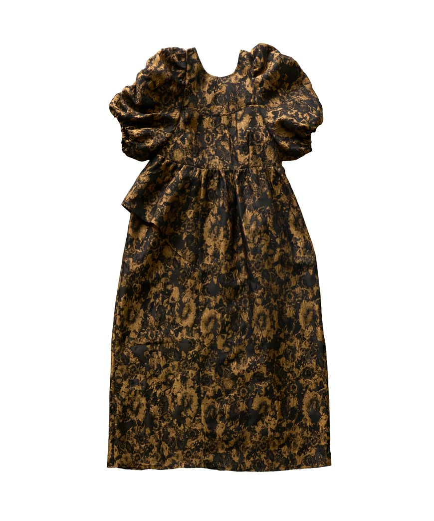 bubble sleeve jacquard dress | ANDRESD