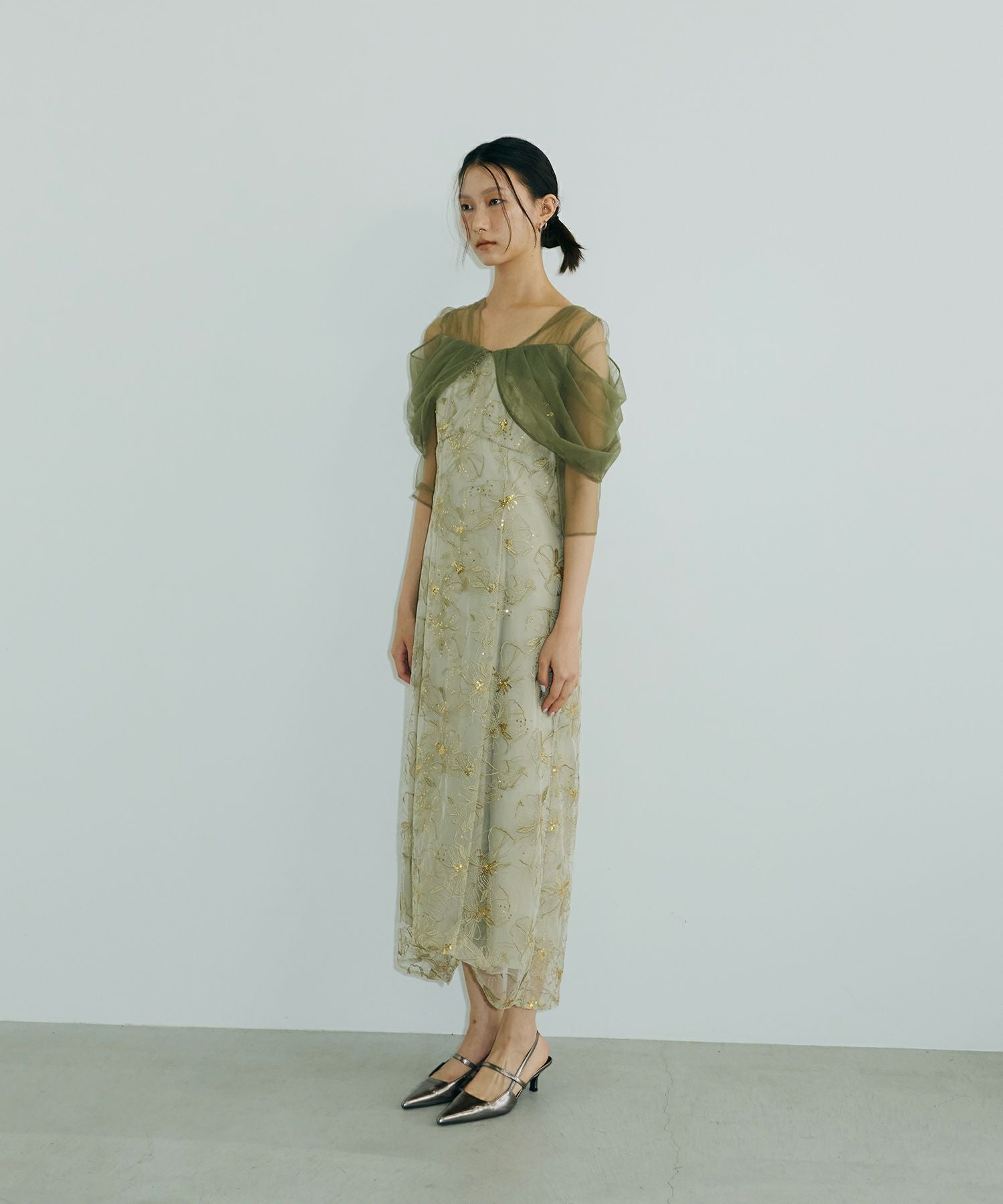 tulle drape spangle dress | ANDRESD