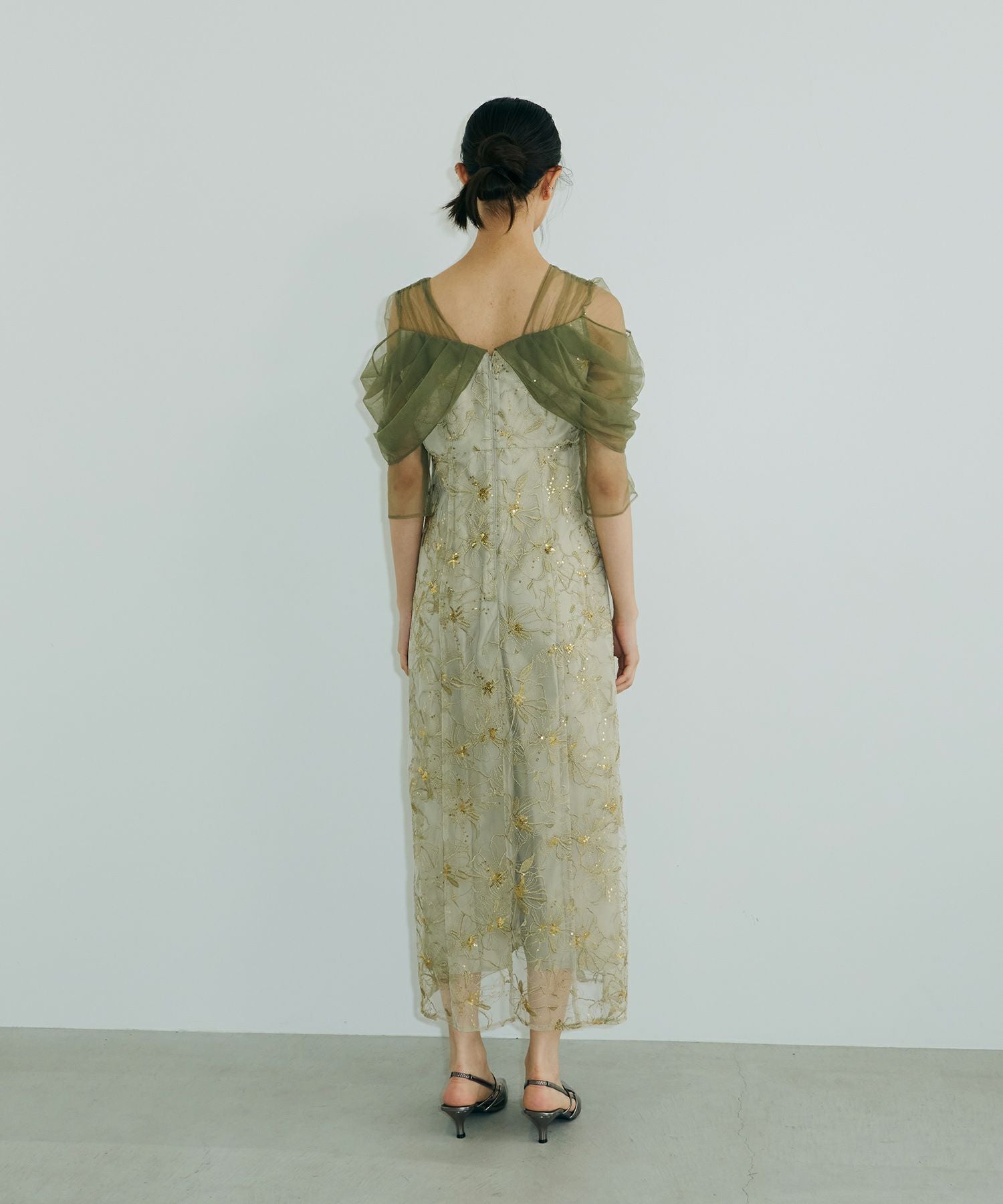 tulle drape spangle dress | ANDRESD