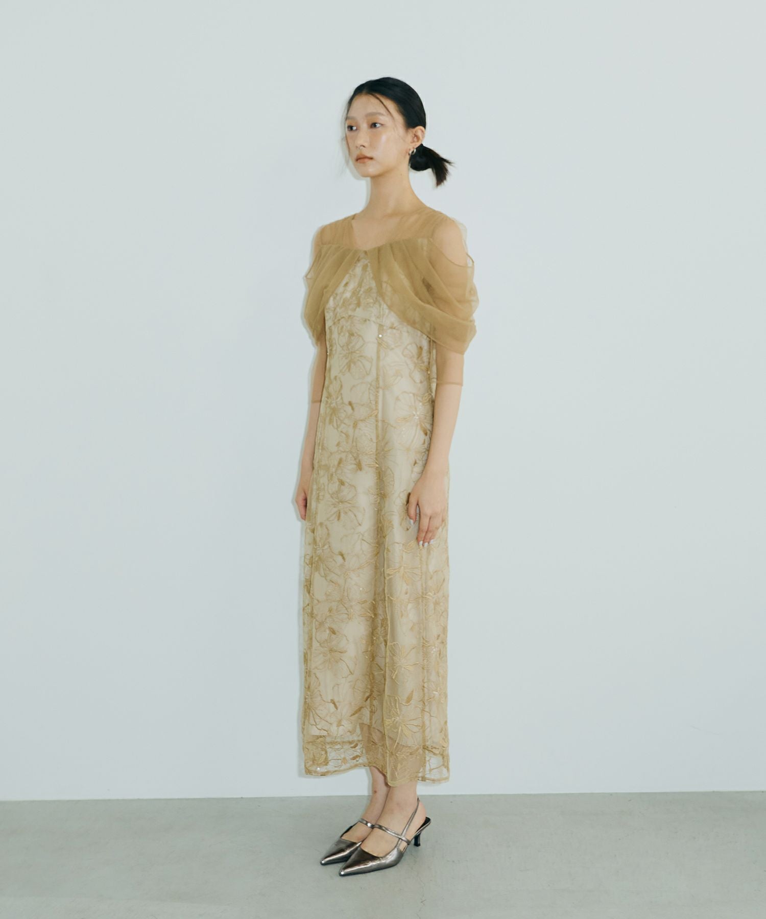 【即日発送】チュールドレープスパンコールドレス niana andresd ANDRESD ドレス チュールドレープスパンコールドレス / tulle drape