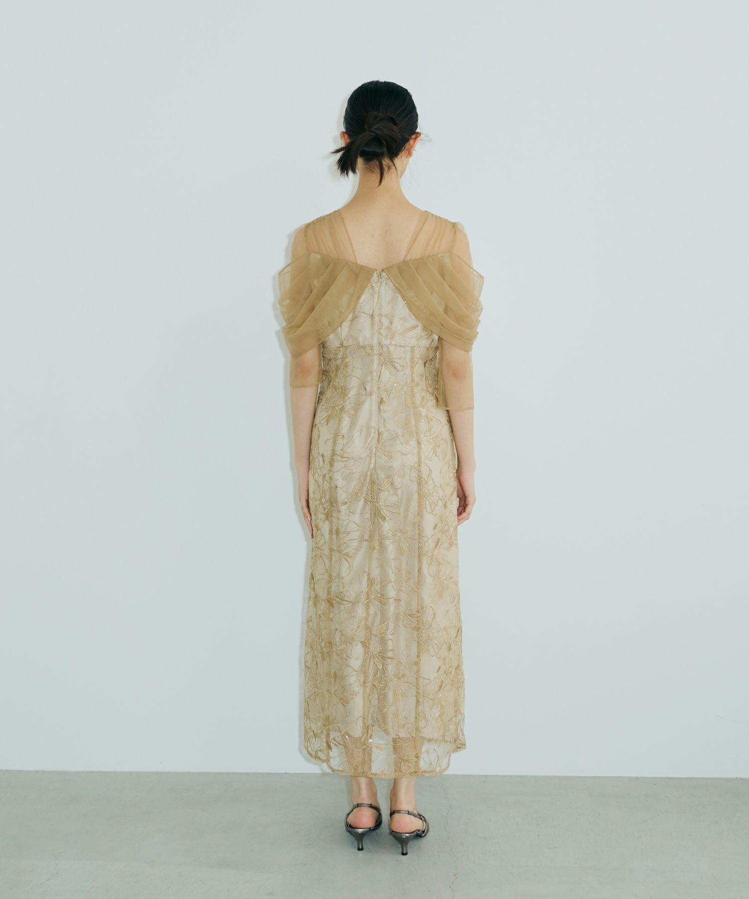 tulle drape spangle dress | ANDRESD