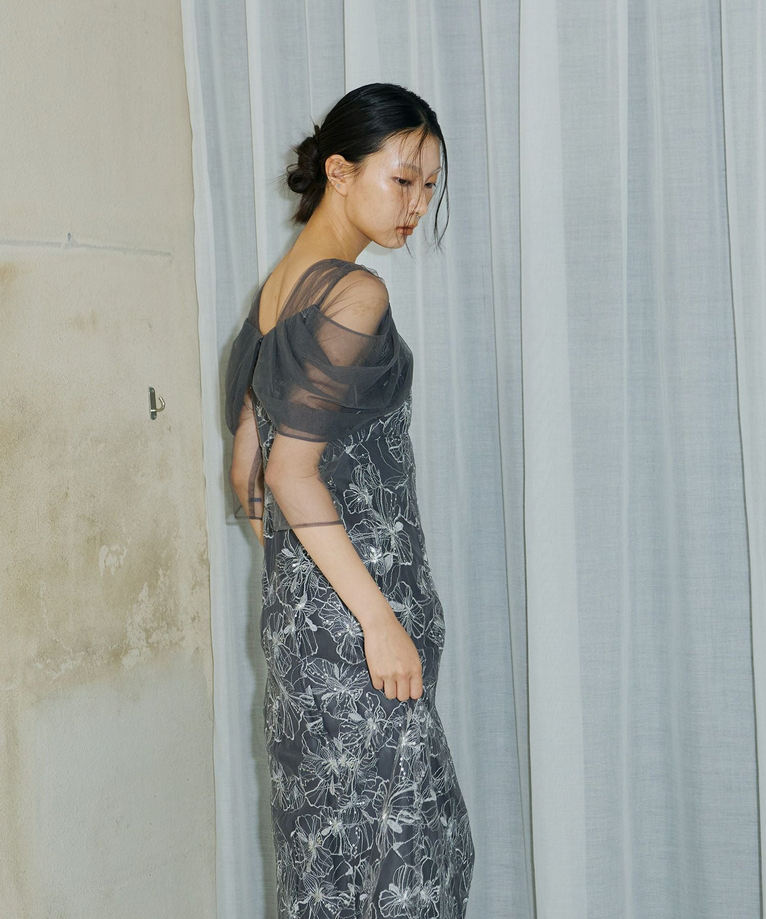 tulle drape spangle dress | ANDRESD