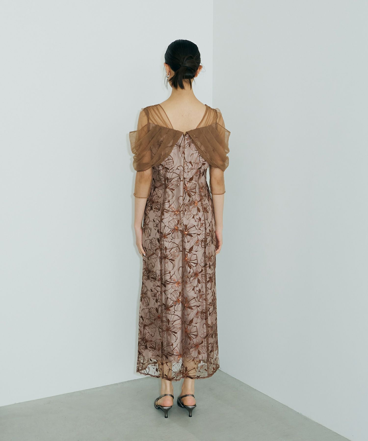 tulle drape spangle dress | ANDRESD