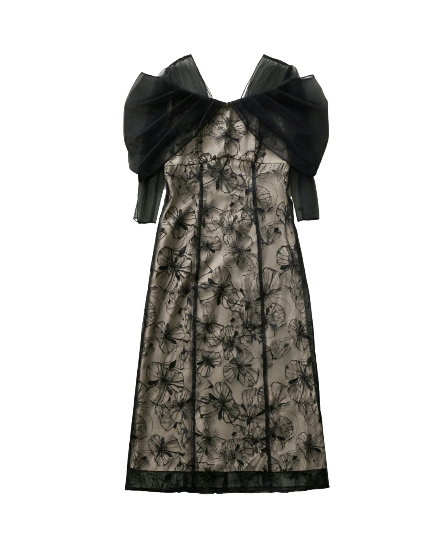 tulle drape spangle dress | ANDRESD