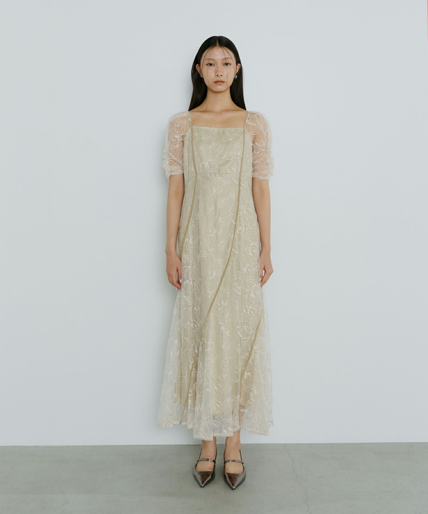 wave piping frare dress | ANDRESD