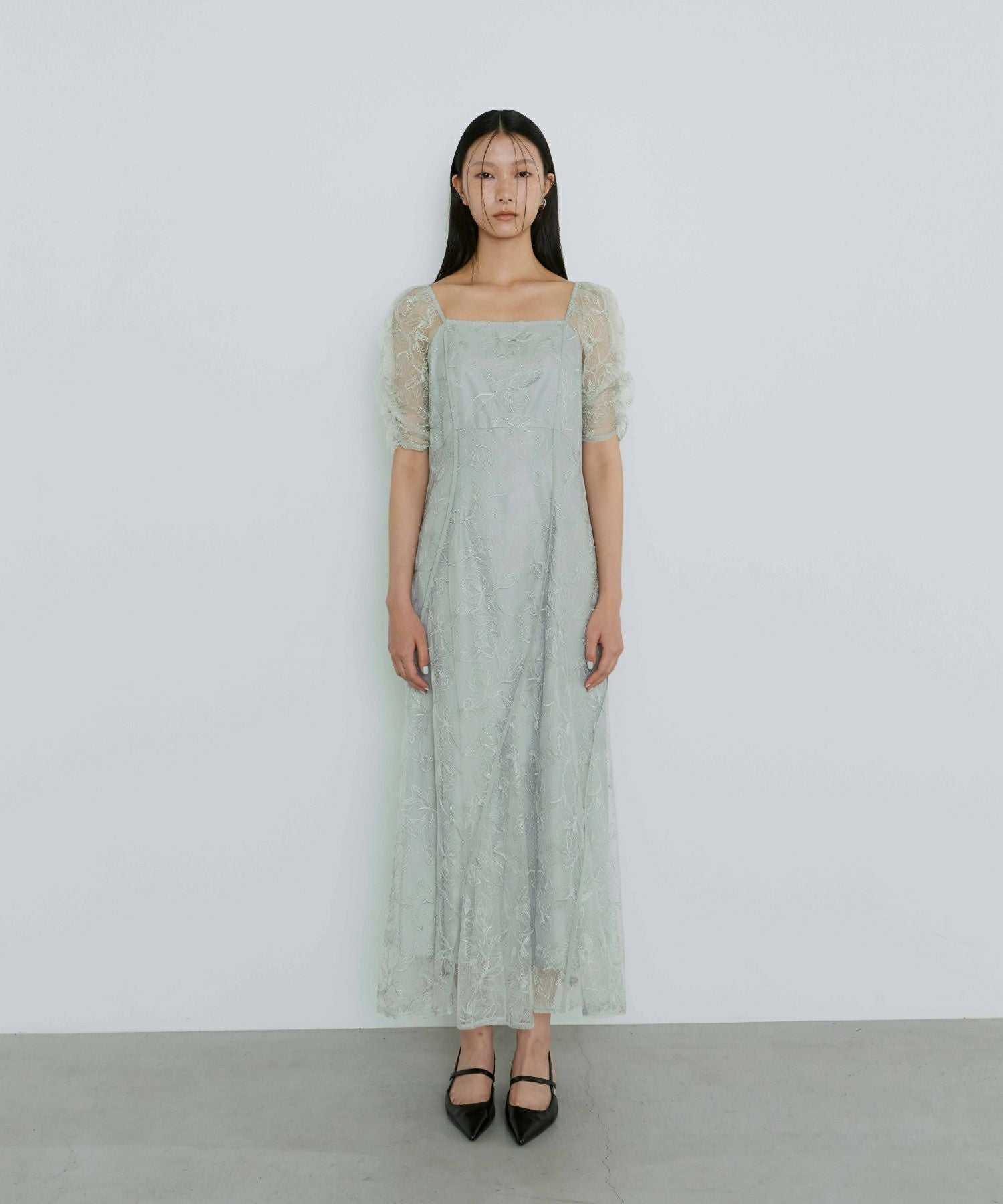 新品タグ付ANDRESD wave piping frare dress ミント wave piping frare dress | ANDRESD