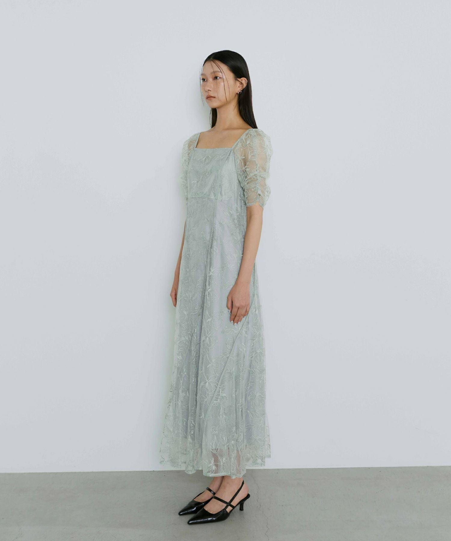 新品タグ付ANDRESD wave piping frare dress ミント wave piping frare dress | ANDRESD