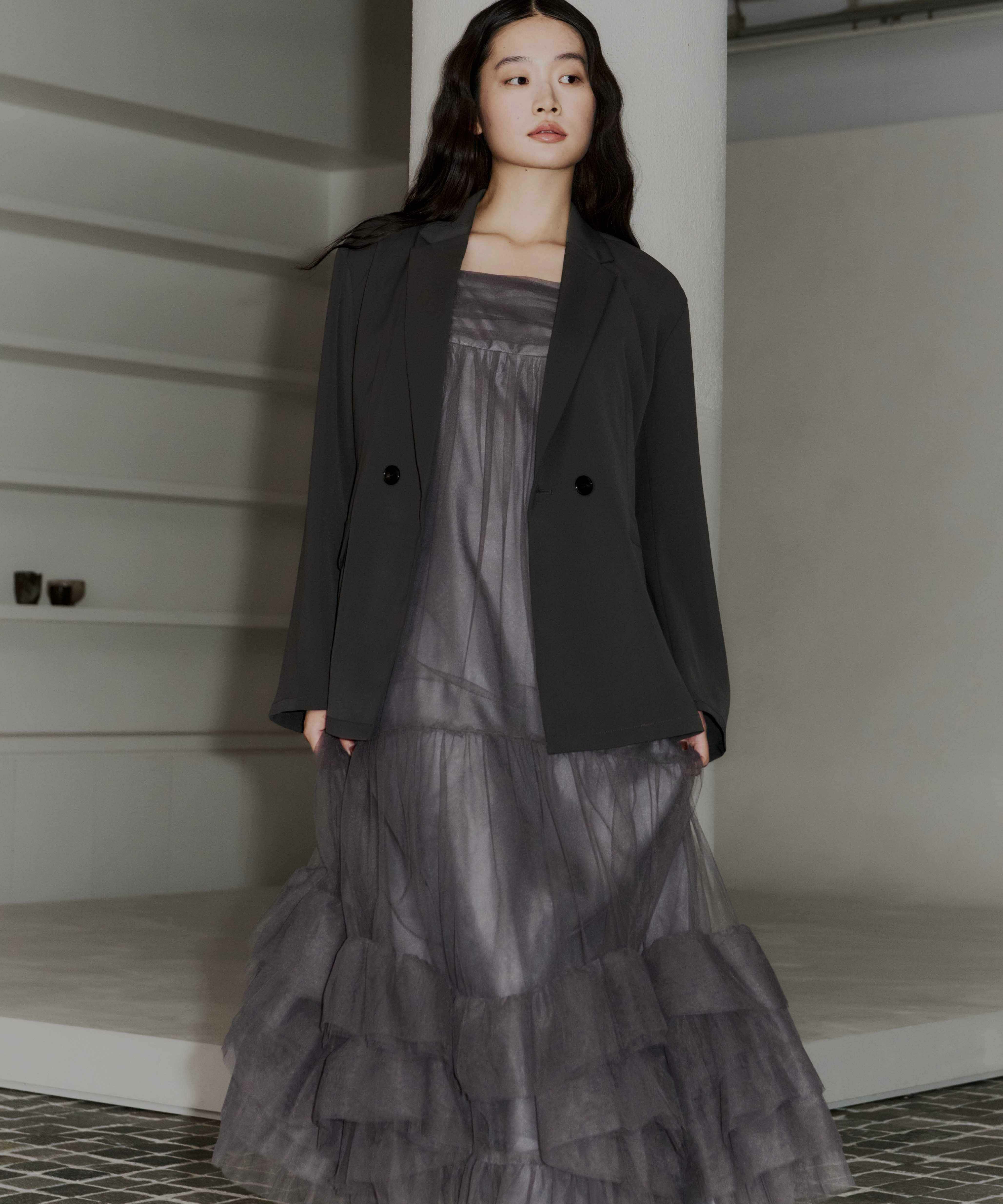 volume tulle jacket set dress | ANDRESD