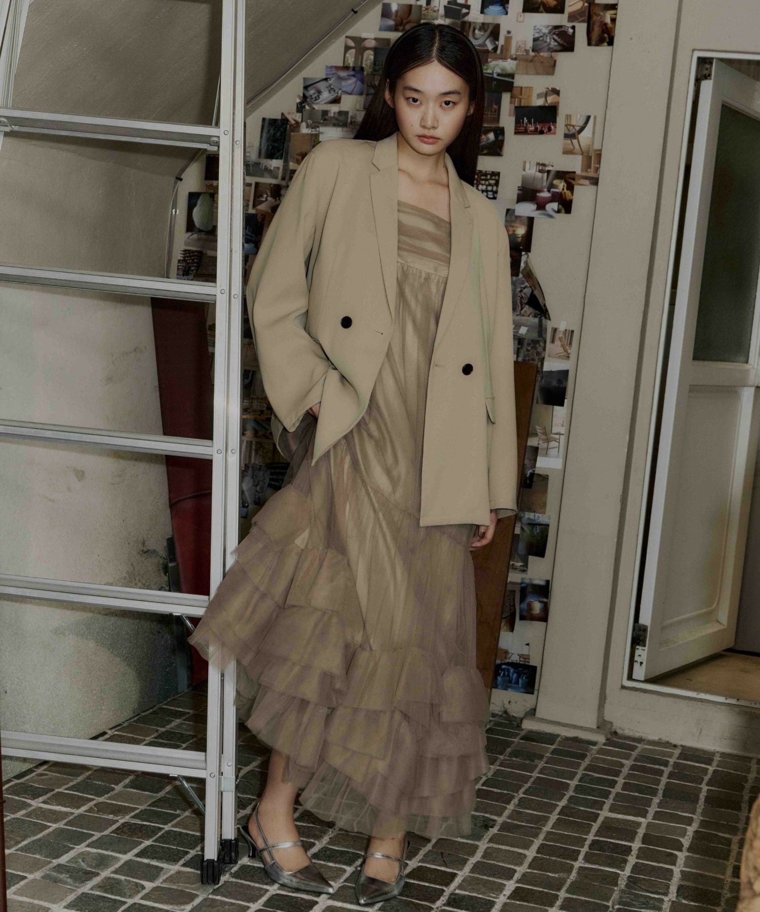 volume tulle jacket set dress | ANDRESD