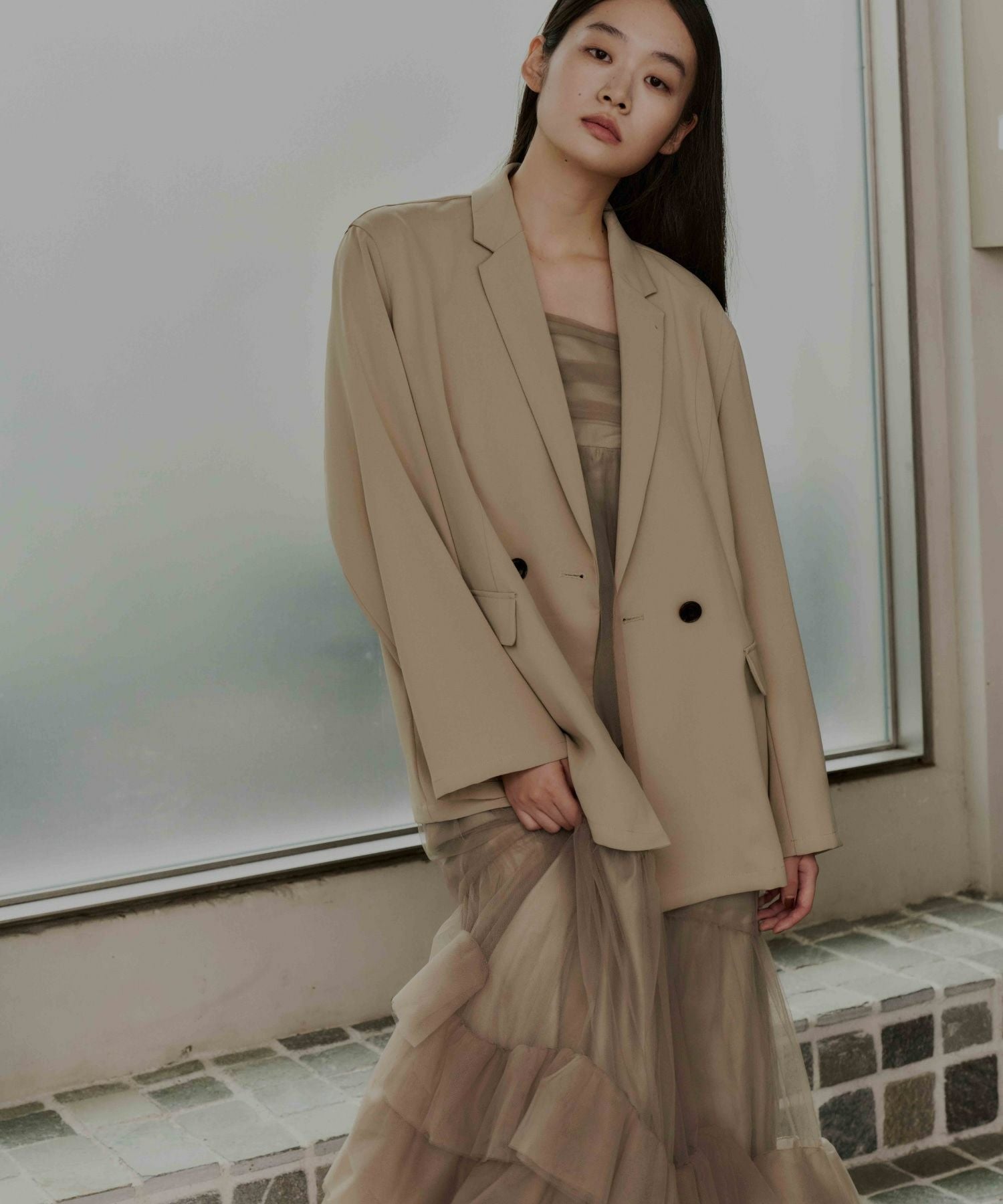 volume tulle jacket set dress | ANDRESD