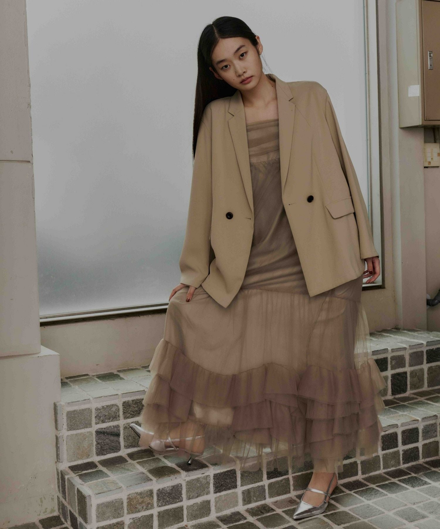 volume tulle jacket set dress | ANDRESD