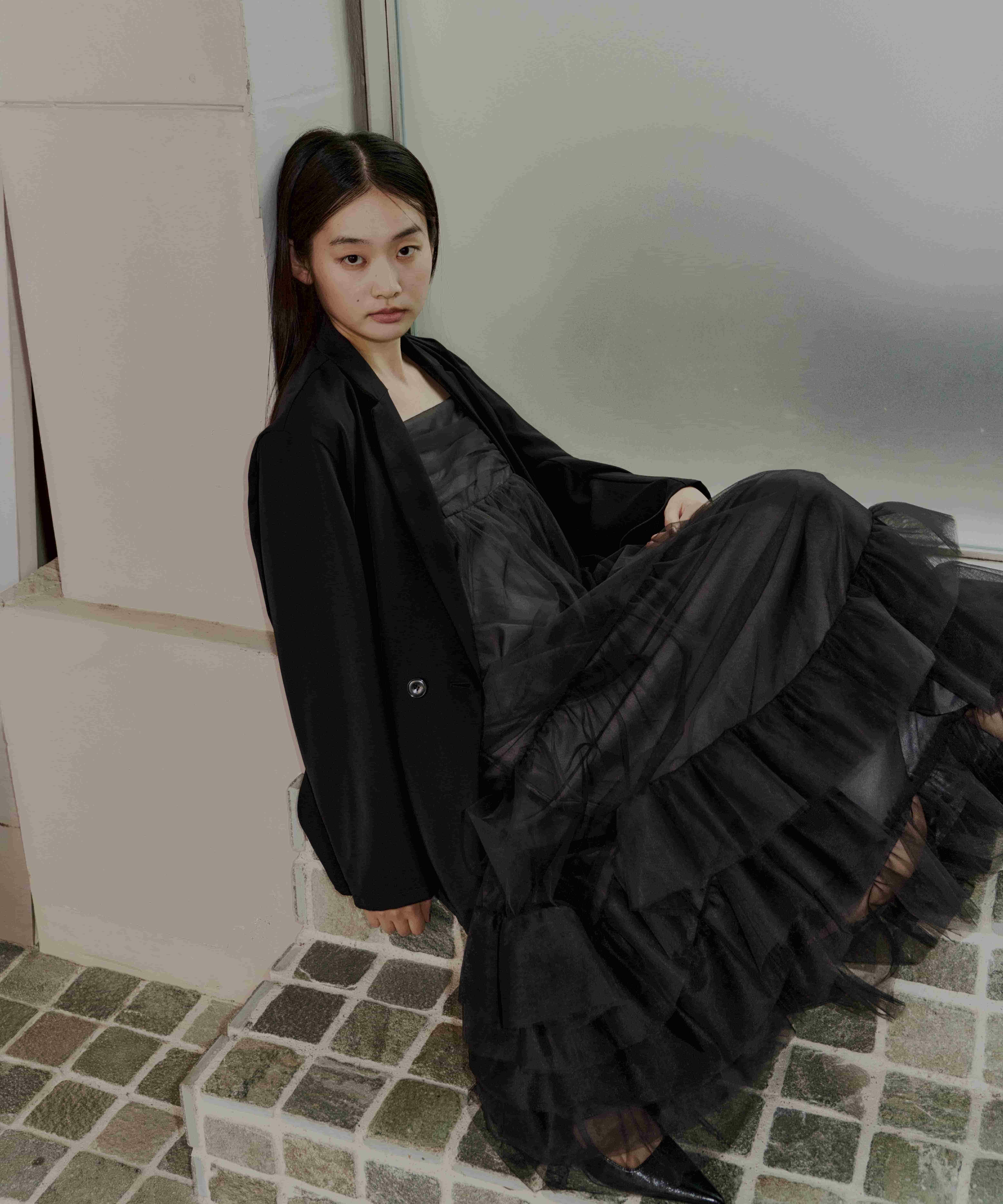 volume tulle jacket set dress | ANDRESD