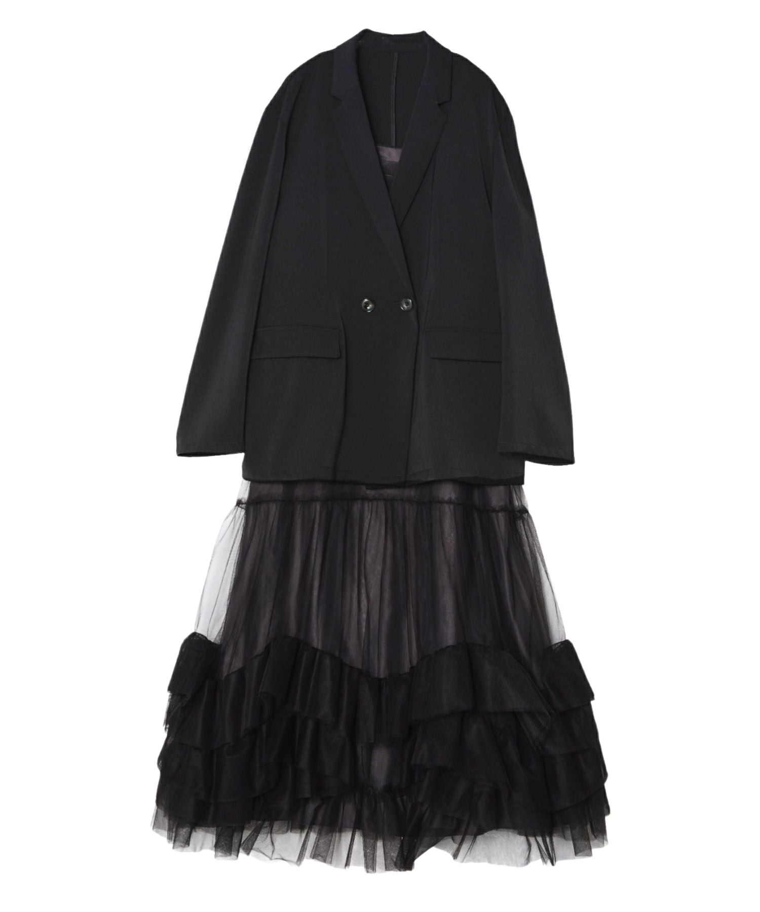 volume tulle jacket set dress | ANDRESD