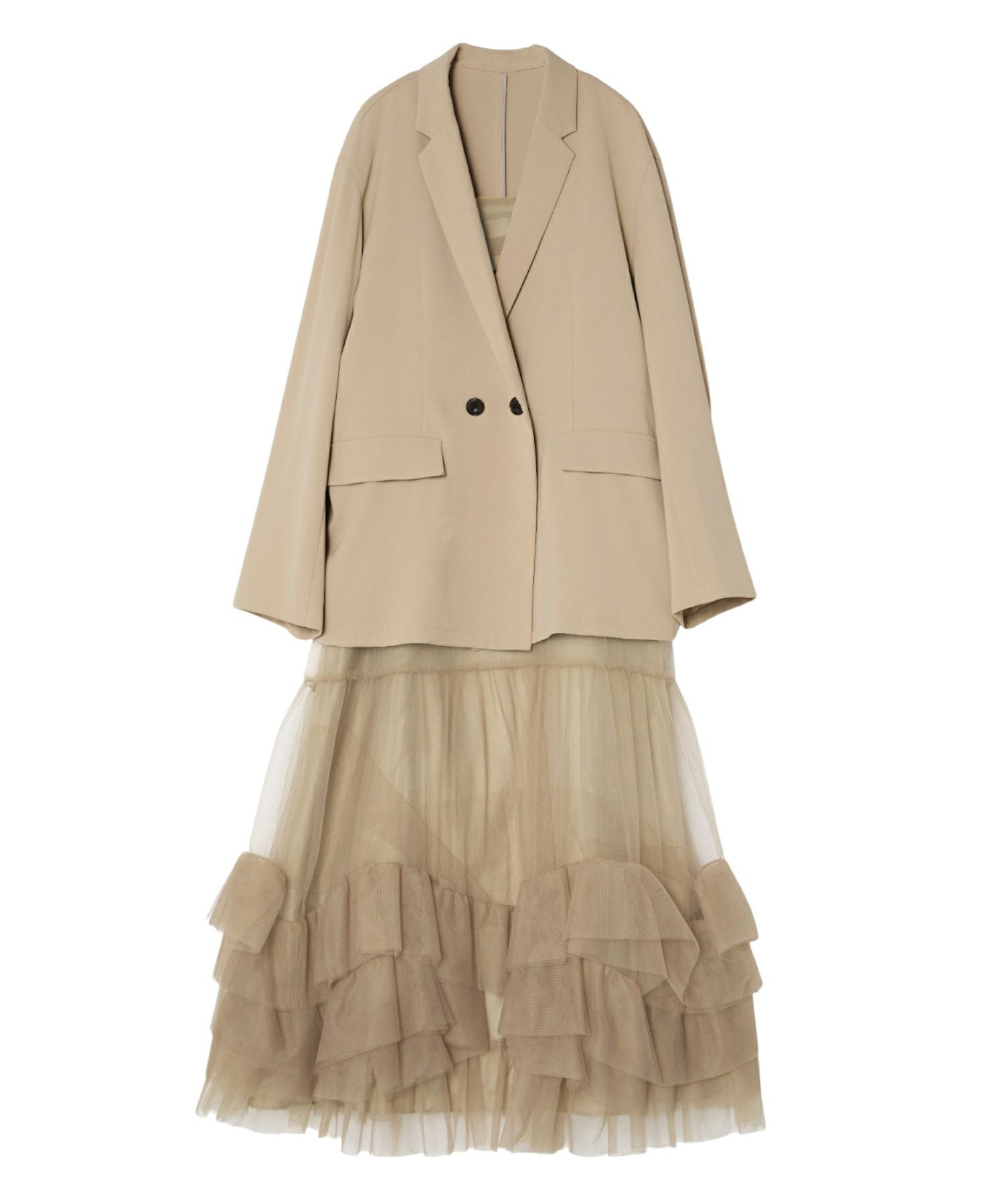 volume tulle jacket set dress | ANDRESD