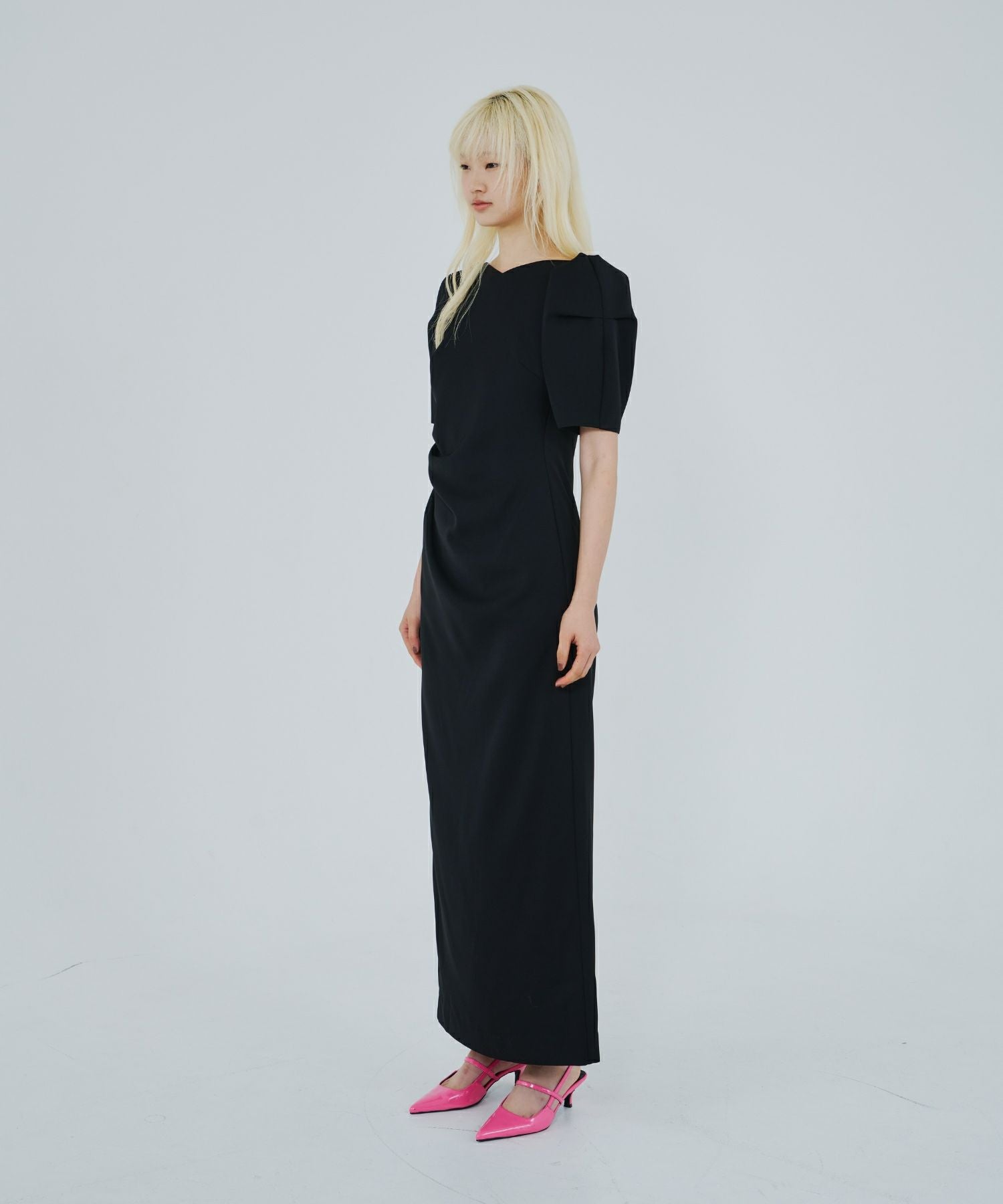 lace arm drape dress | ANDRESD