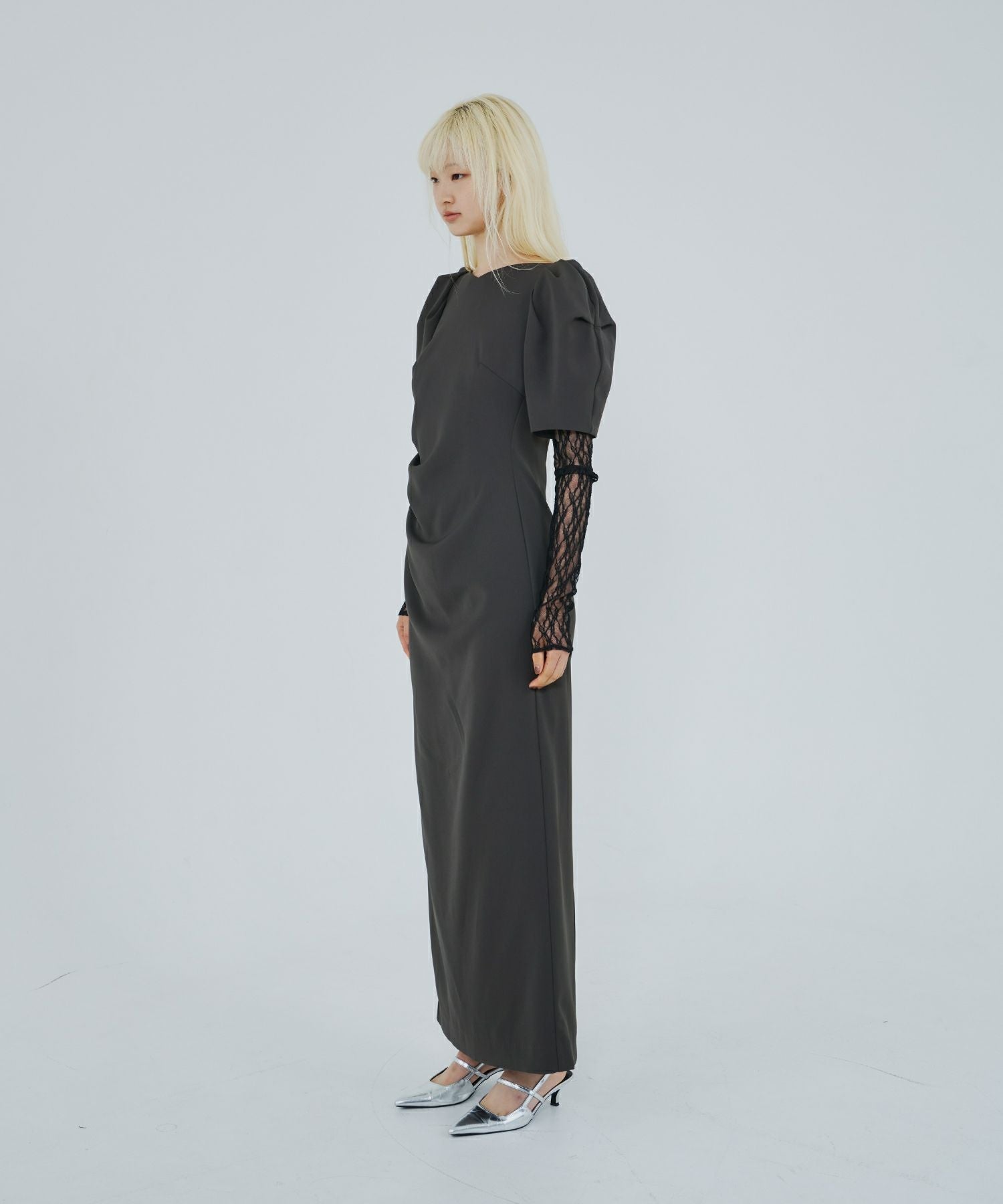 lace arm drape dress | ANDRESD