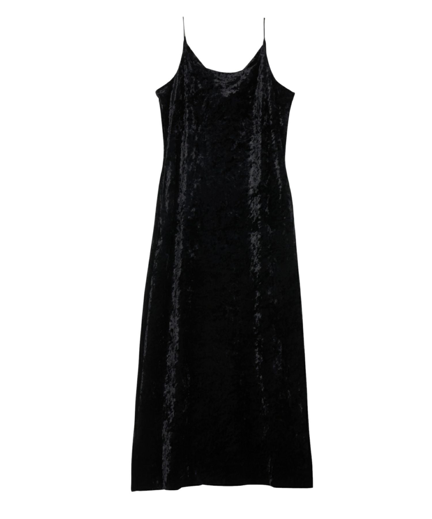 curved square velour dress | ANDRESD