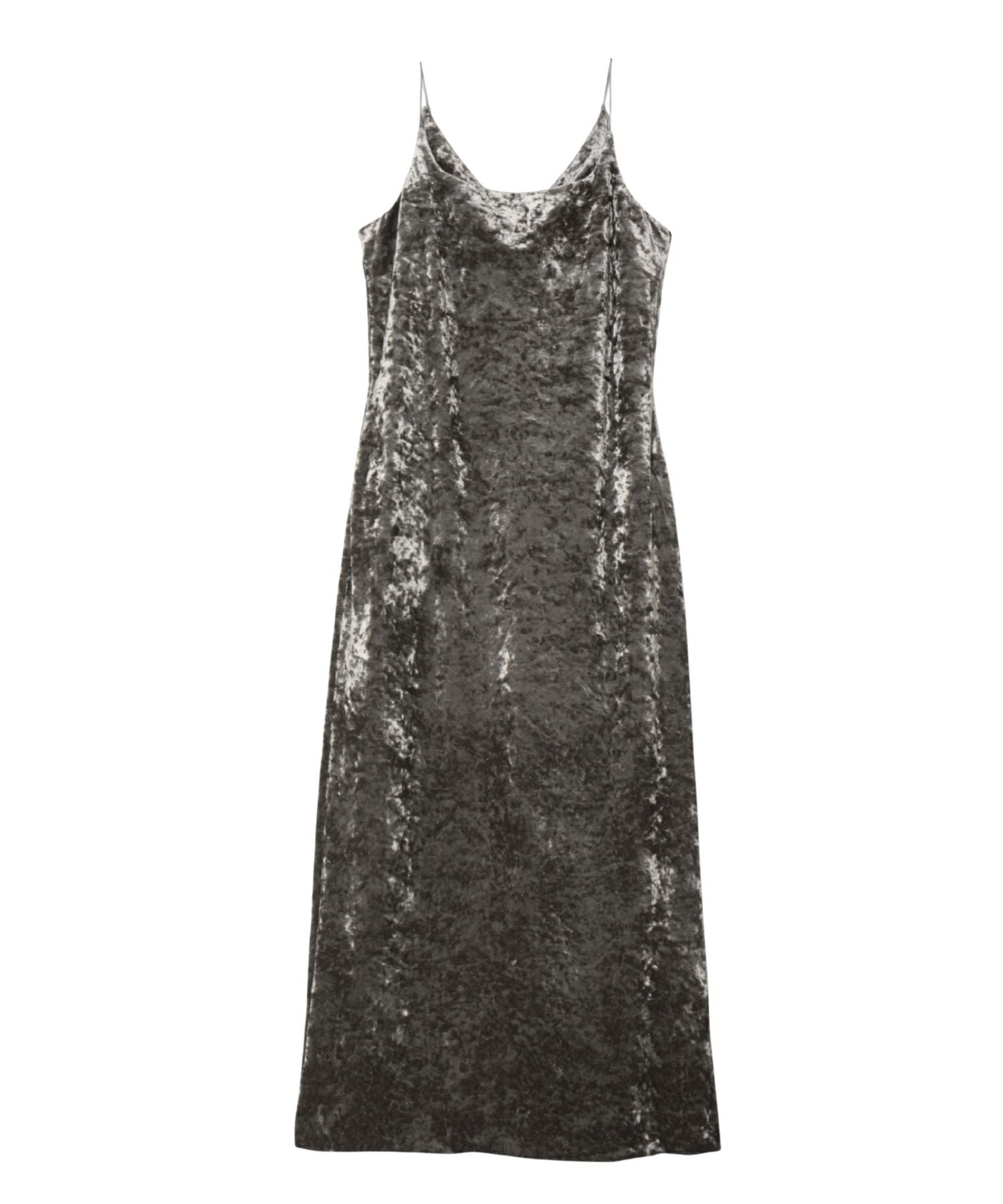 curved square velour dress | ANDRESD