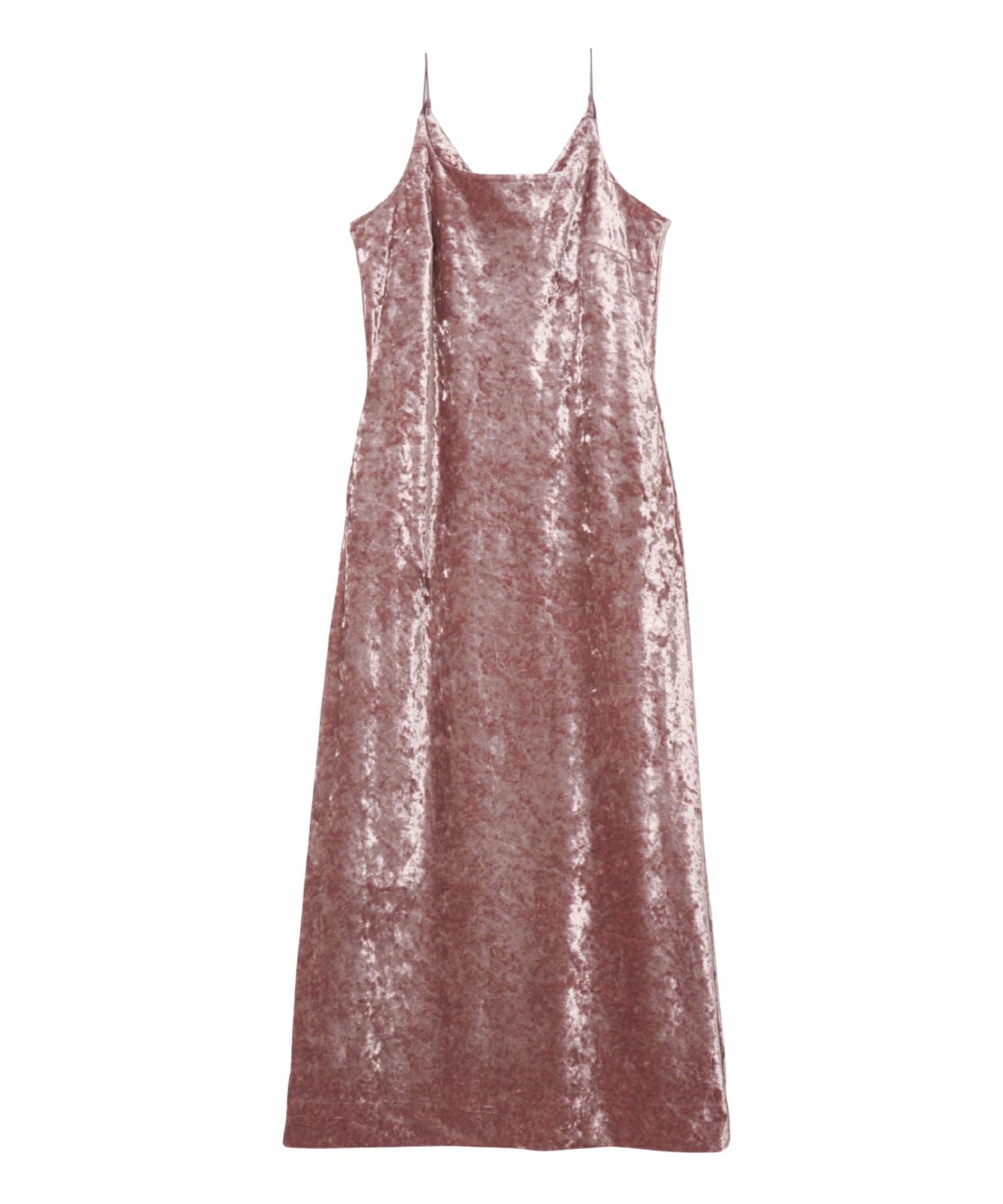 curved square velour dress | ANDRESD