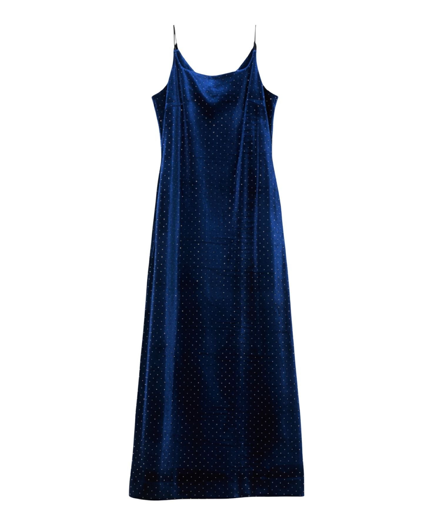 curved square velour dress | ANDRESD