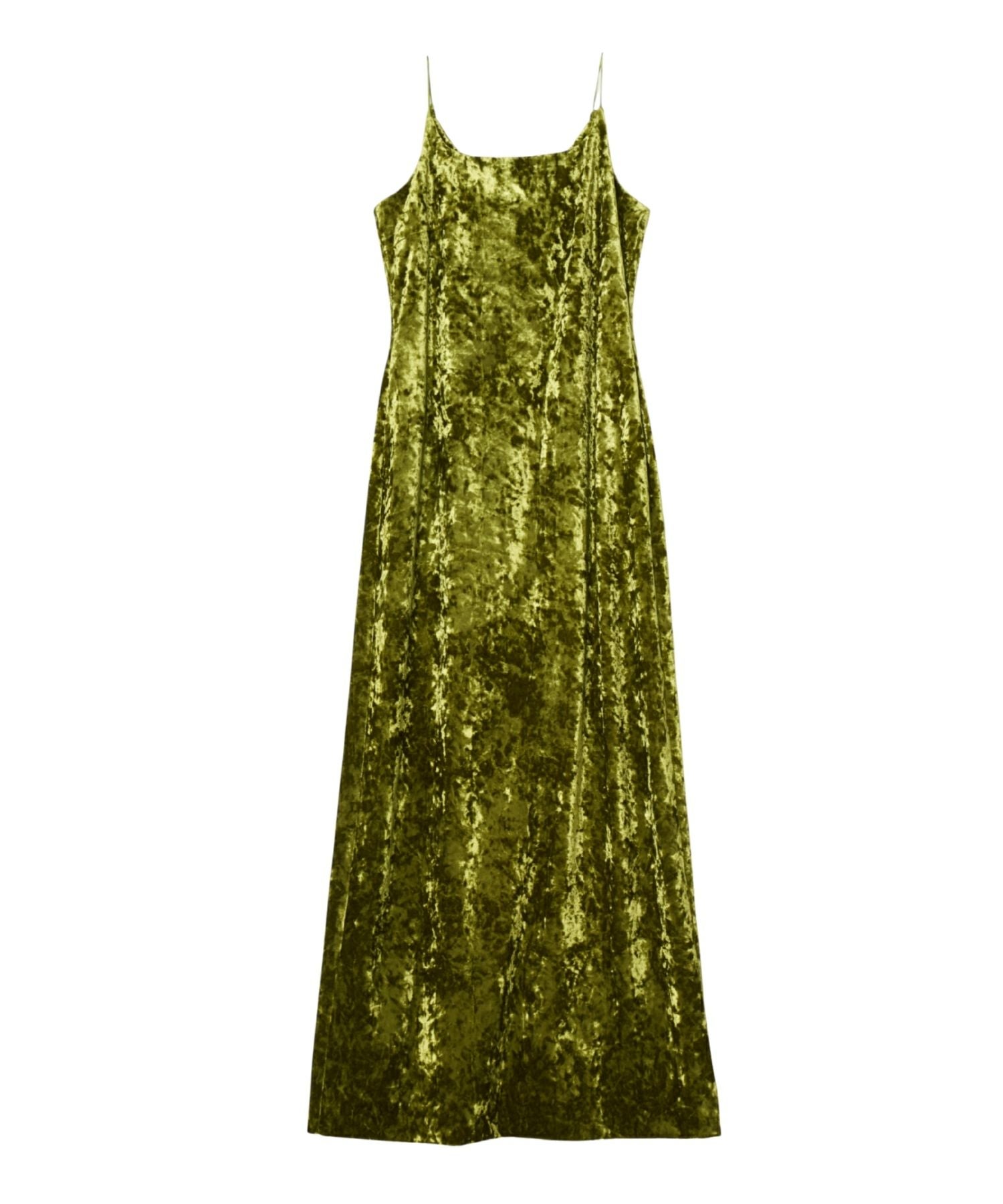 curved square velour dress | ANDRESD