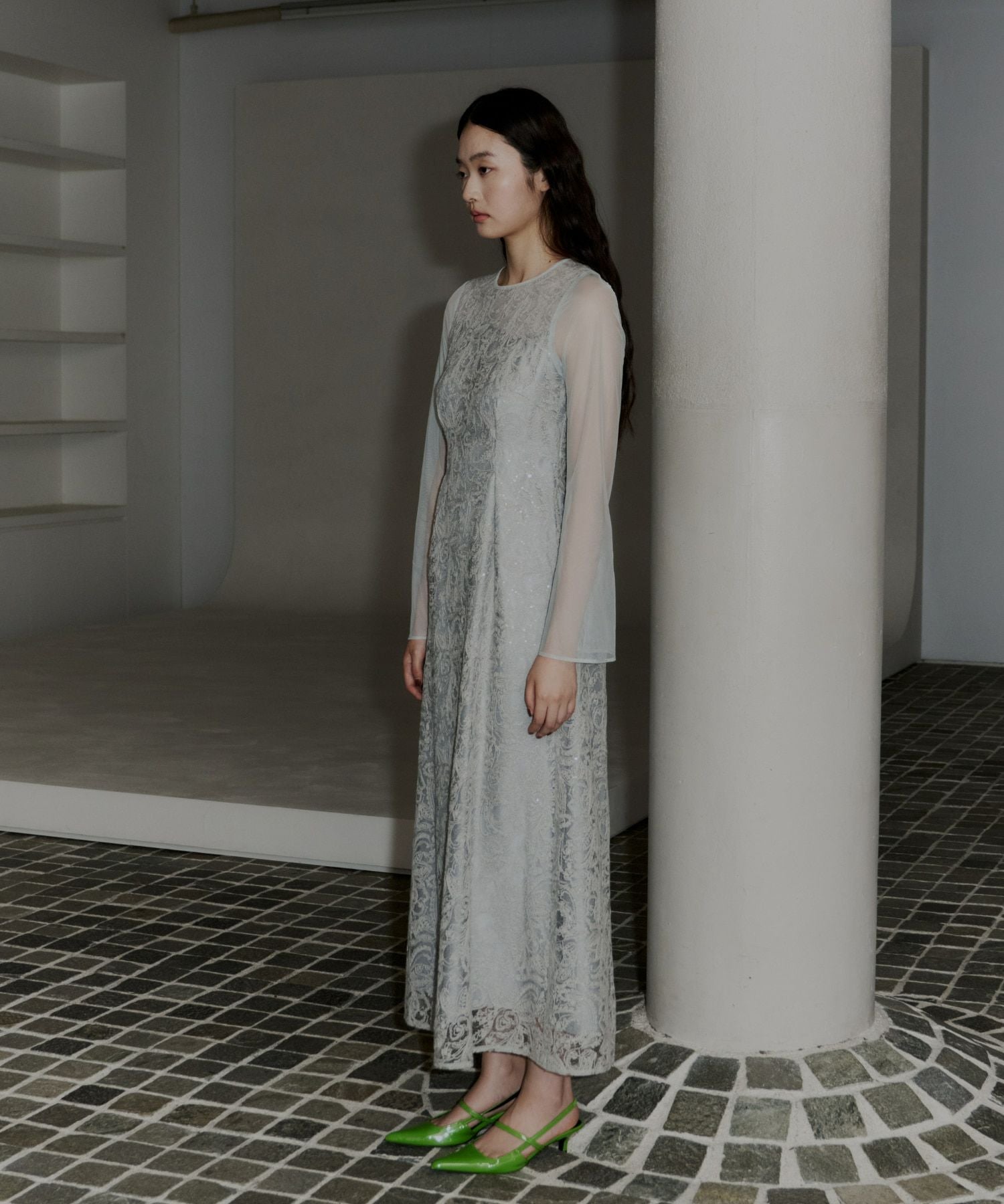 スーツ・フォーマル・ドレス leaf embroidery back design dress leaf embroidery back design dress | ANDRESD