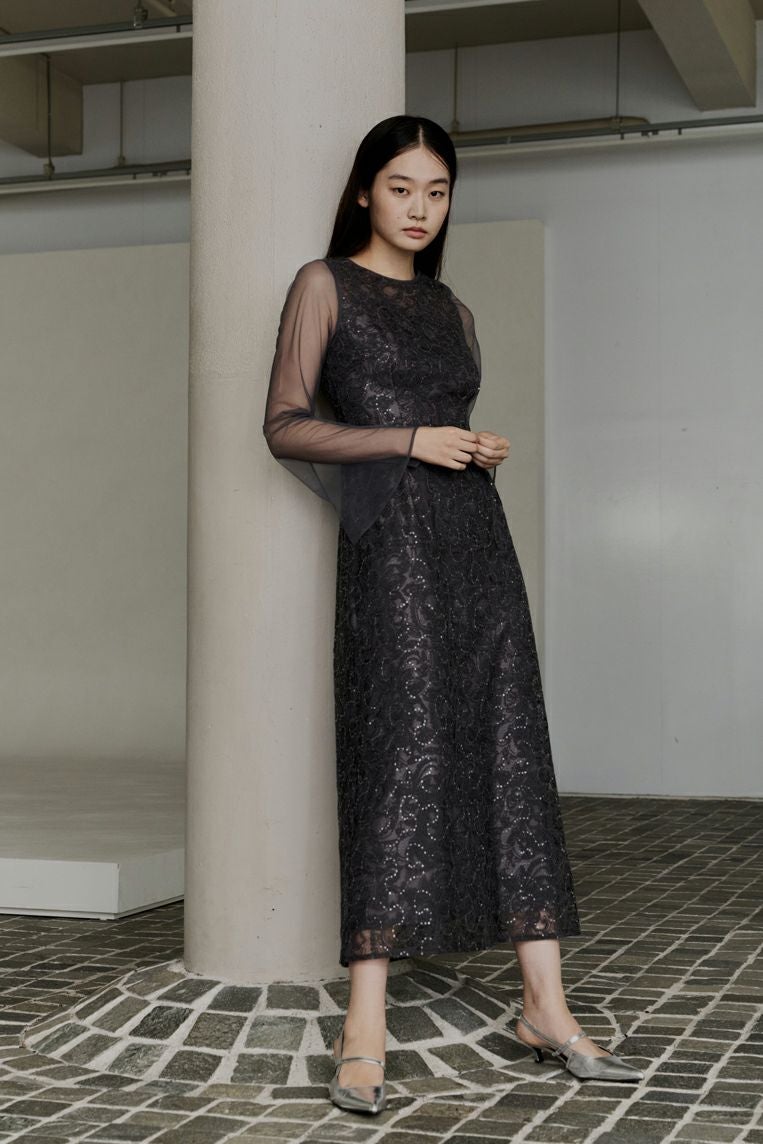 スーツ・フォーマル・ドレス ANDRESD/leaf embroidery back designdress leaf embroidery back design dress | ANDRESD