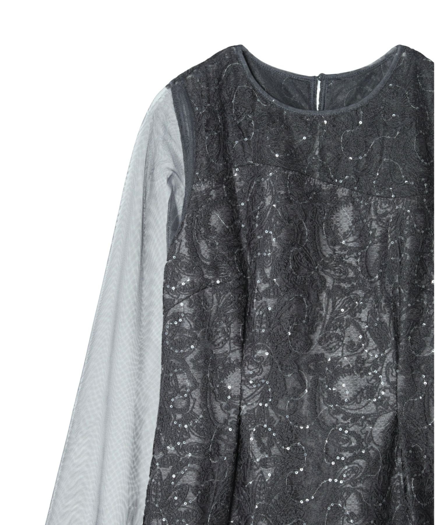 leaf embroidery back design dress | ANDRESD