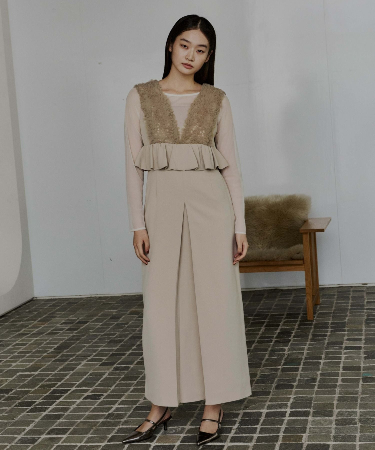 volume tulle peplum dress | ANDRESD