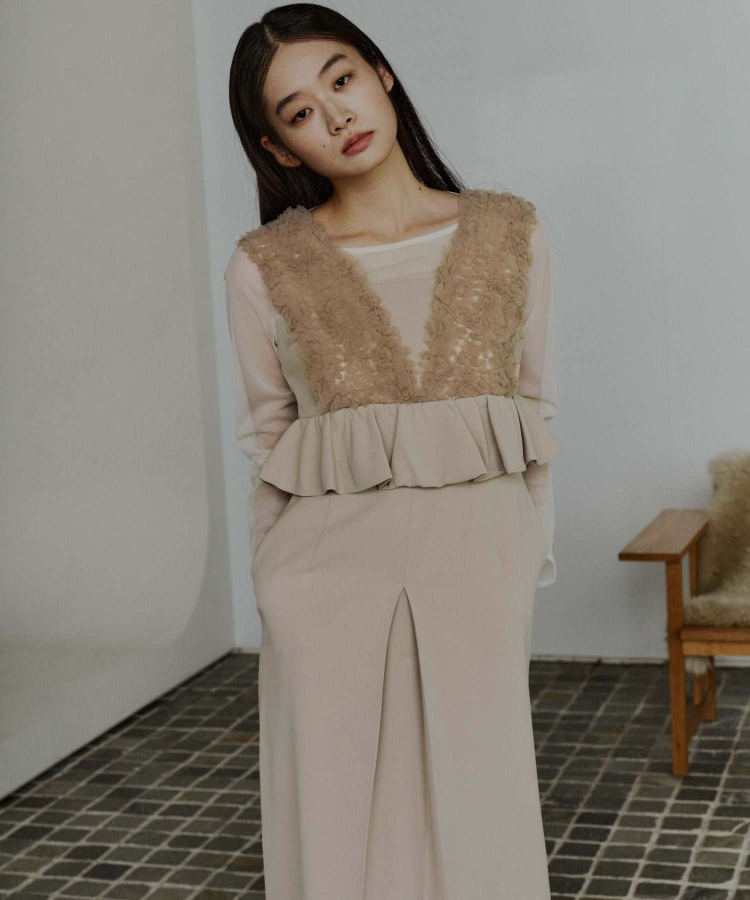 volume tulle peplum dress | ANDRESD