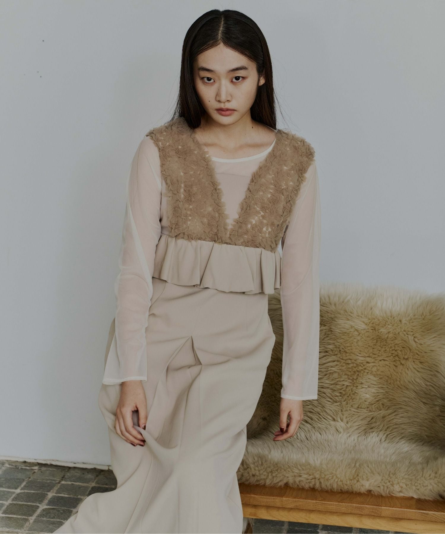 tulle drape spangle dress | ANDRESD