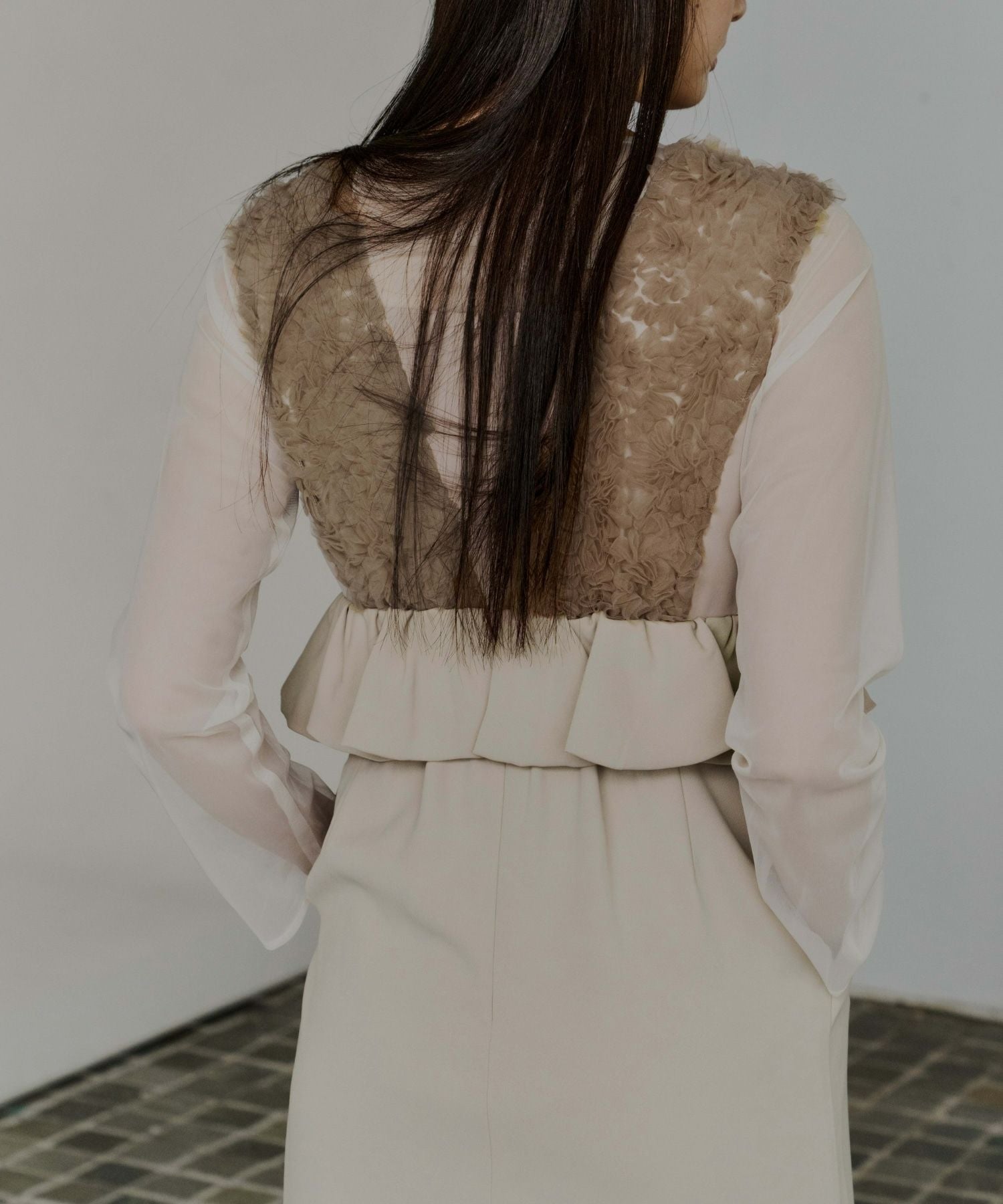 volume tulle peplum dress | ANDRESD
