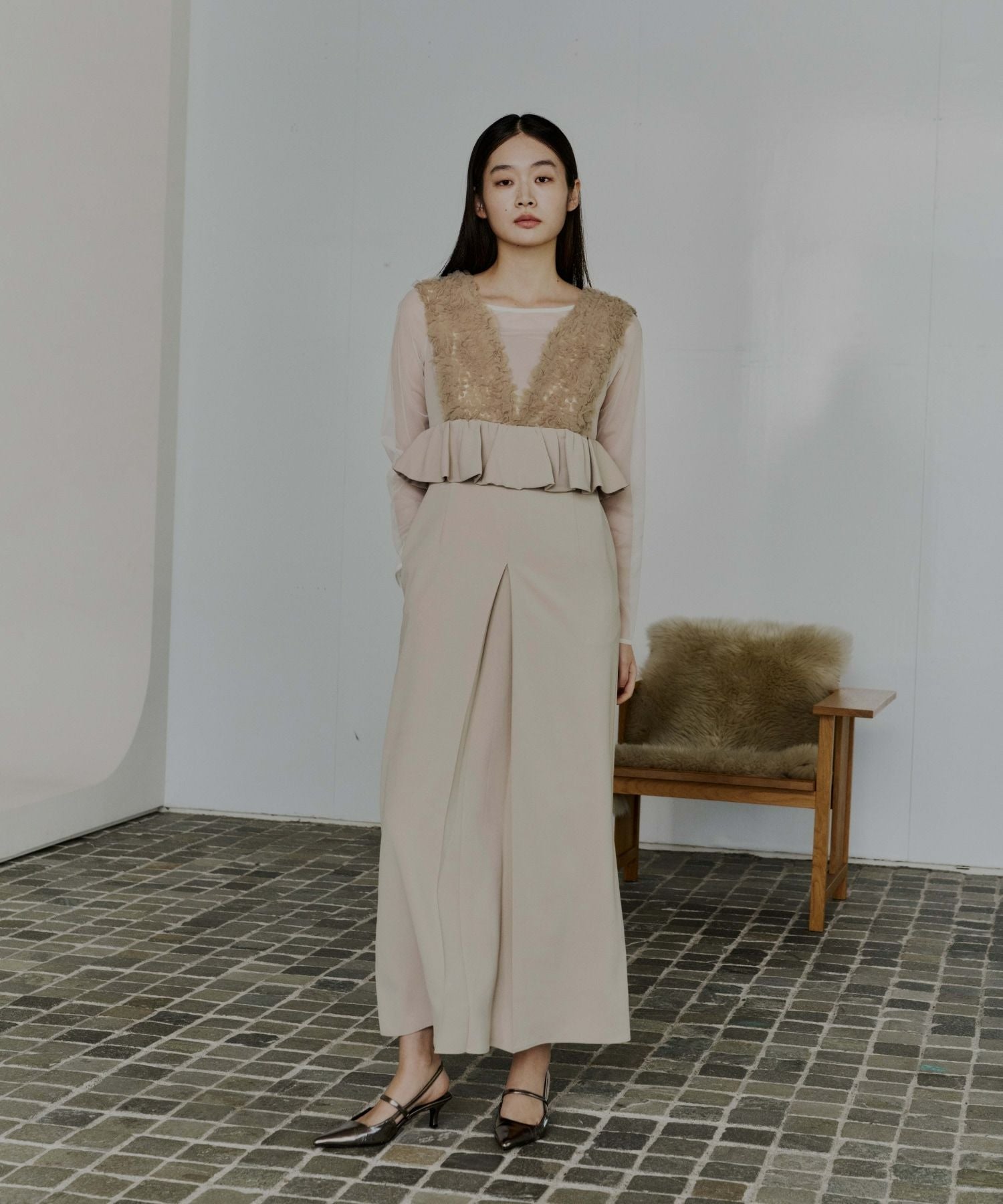 volume tulle peplum dress | ANDRESD