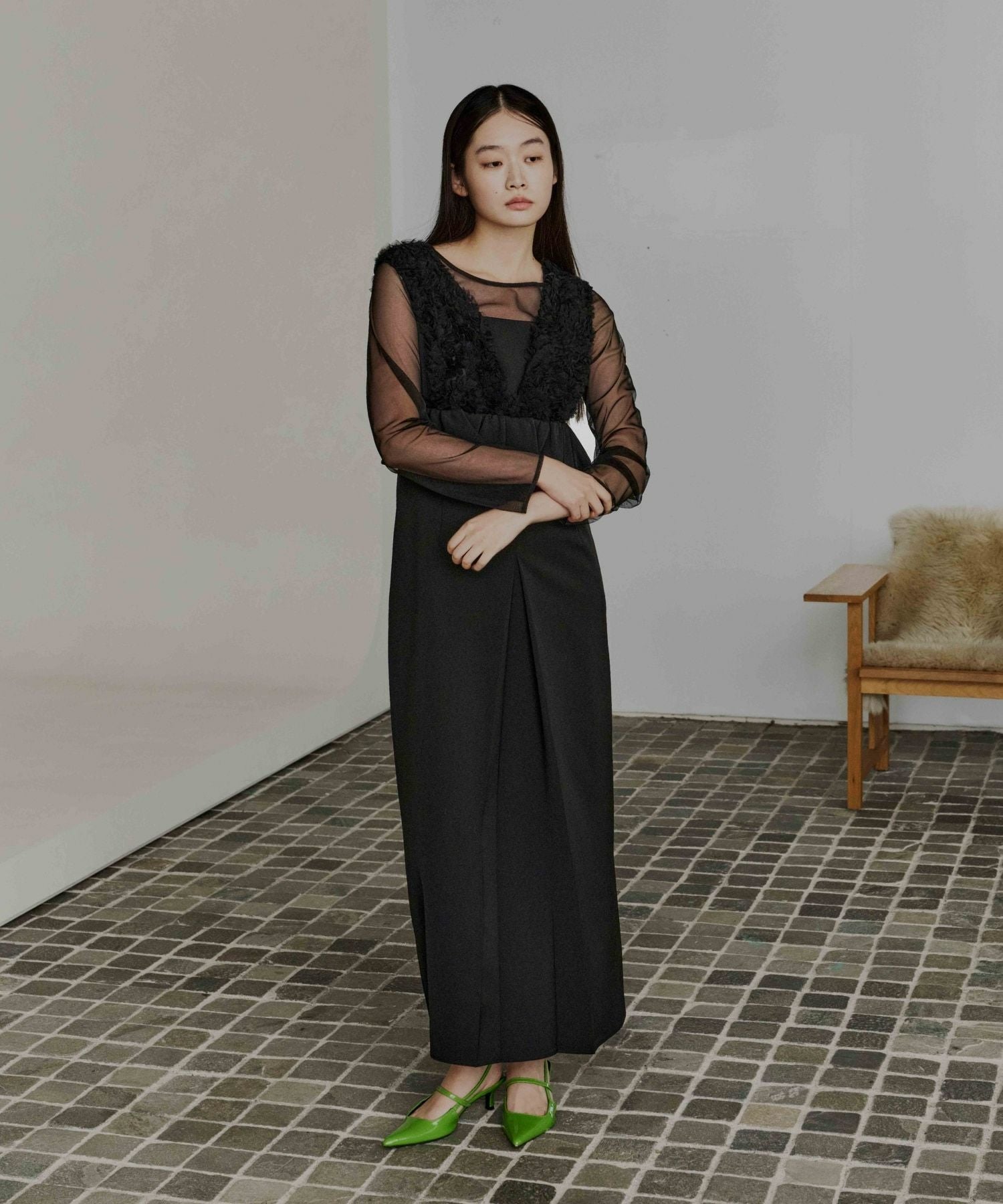volume tulle peplum dress | ANDRESD