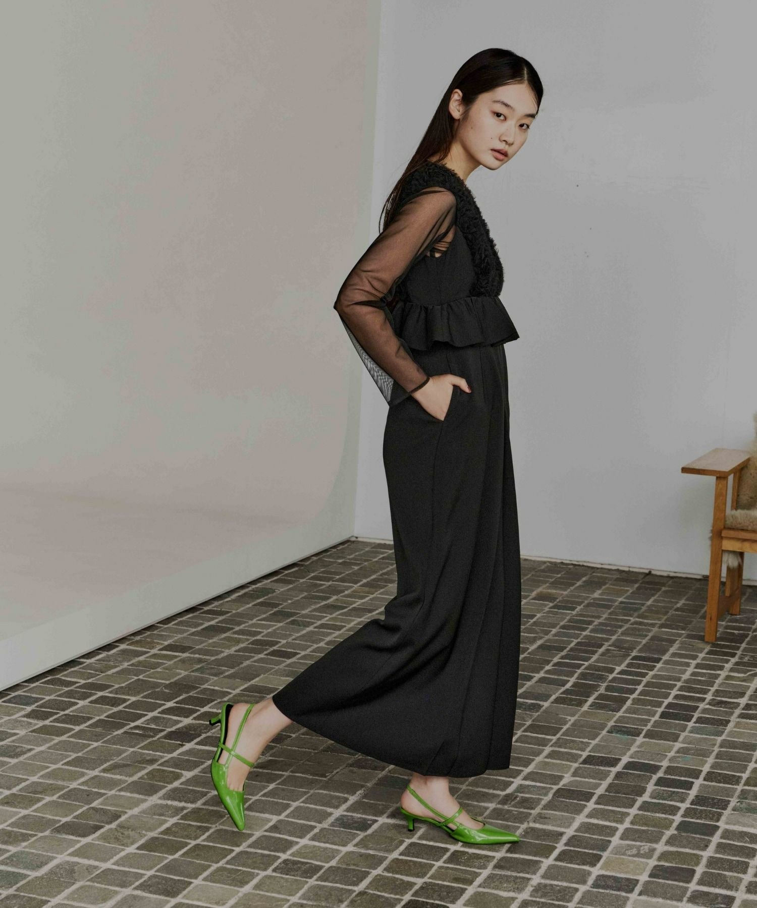 volume tulle peplum dress | ANDRESD