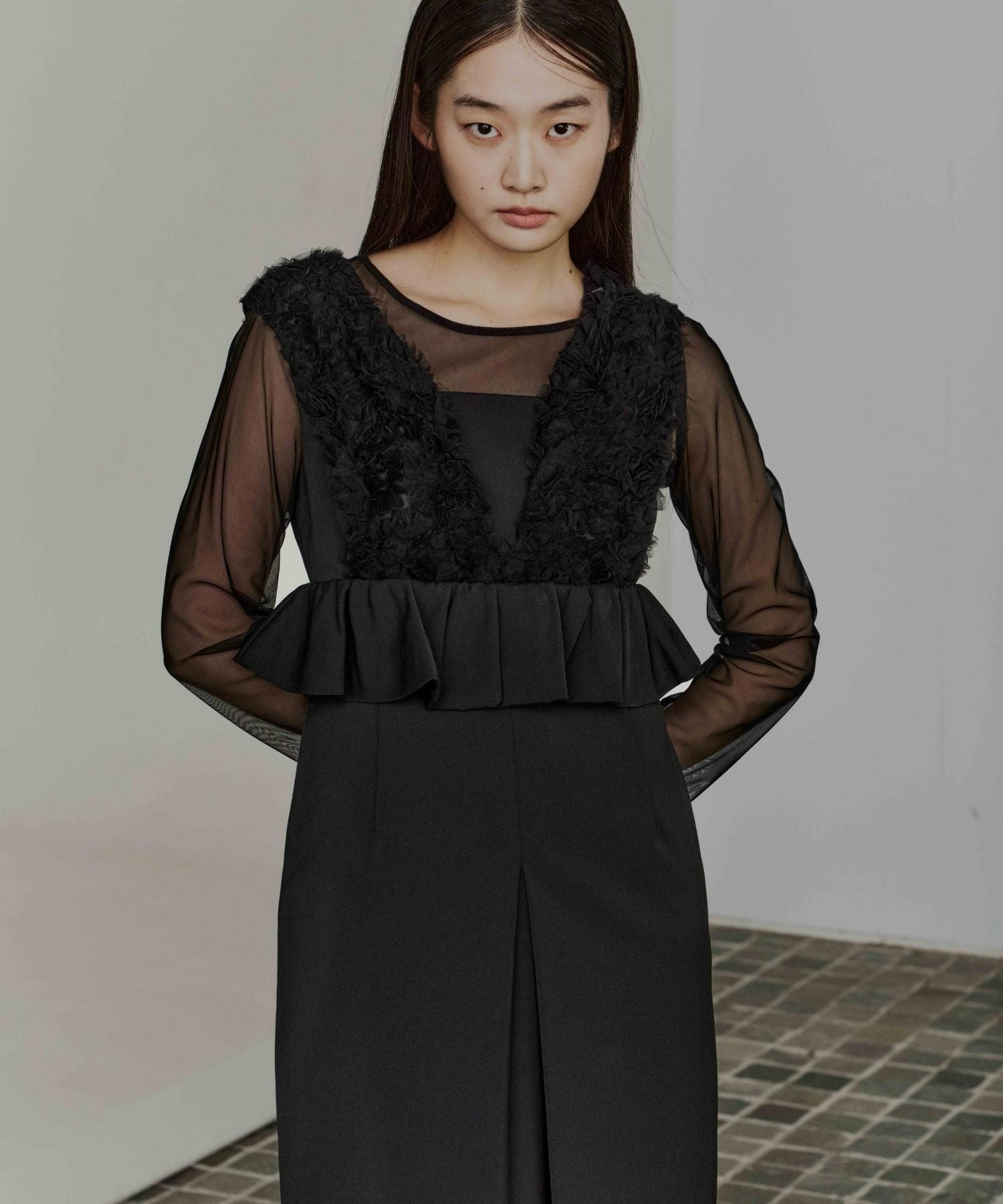 volume tulle peplum dress | ANDRESD