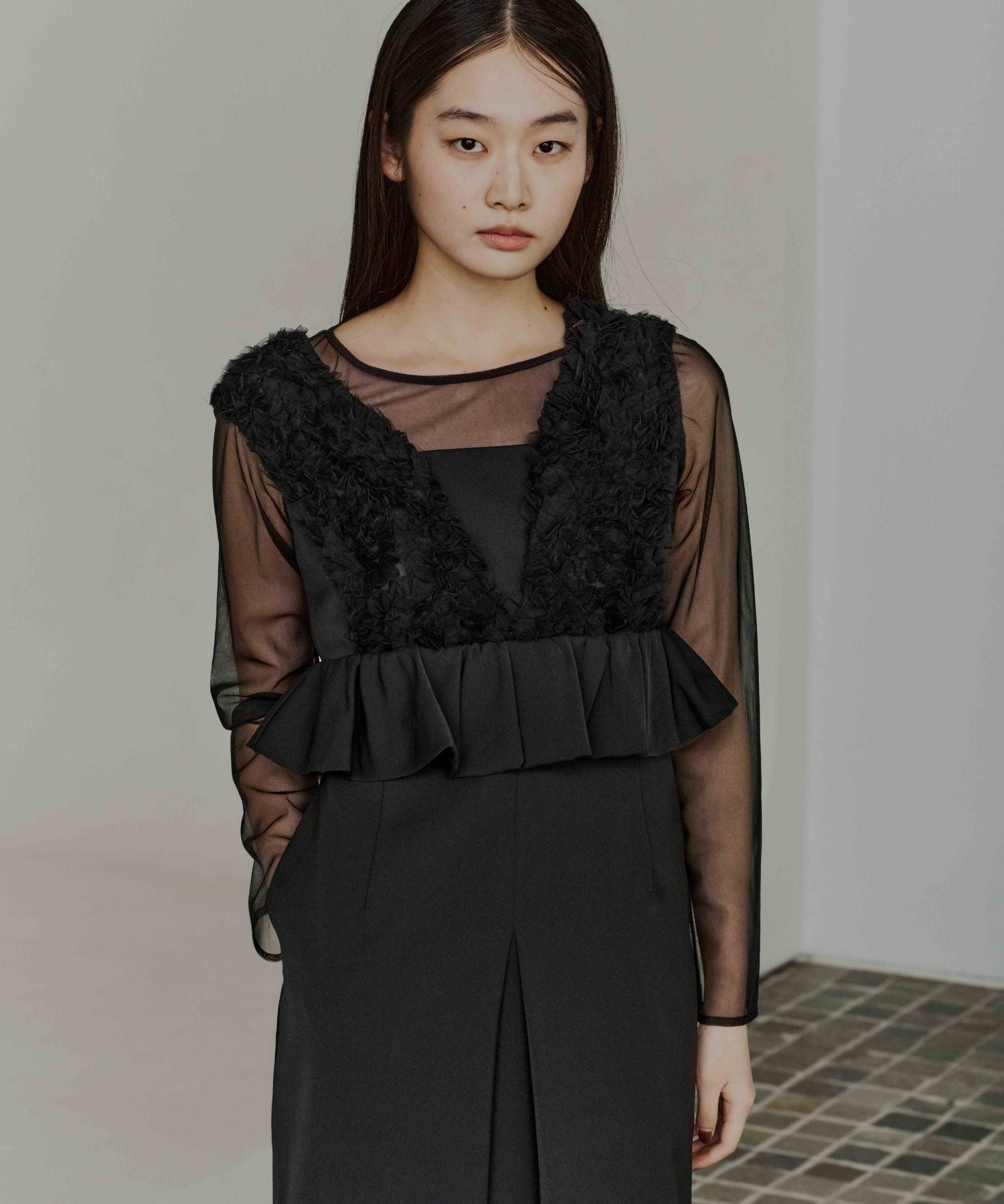 volume tulle peplum dress | ANDRESD