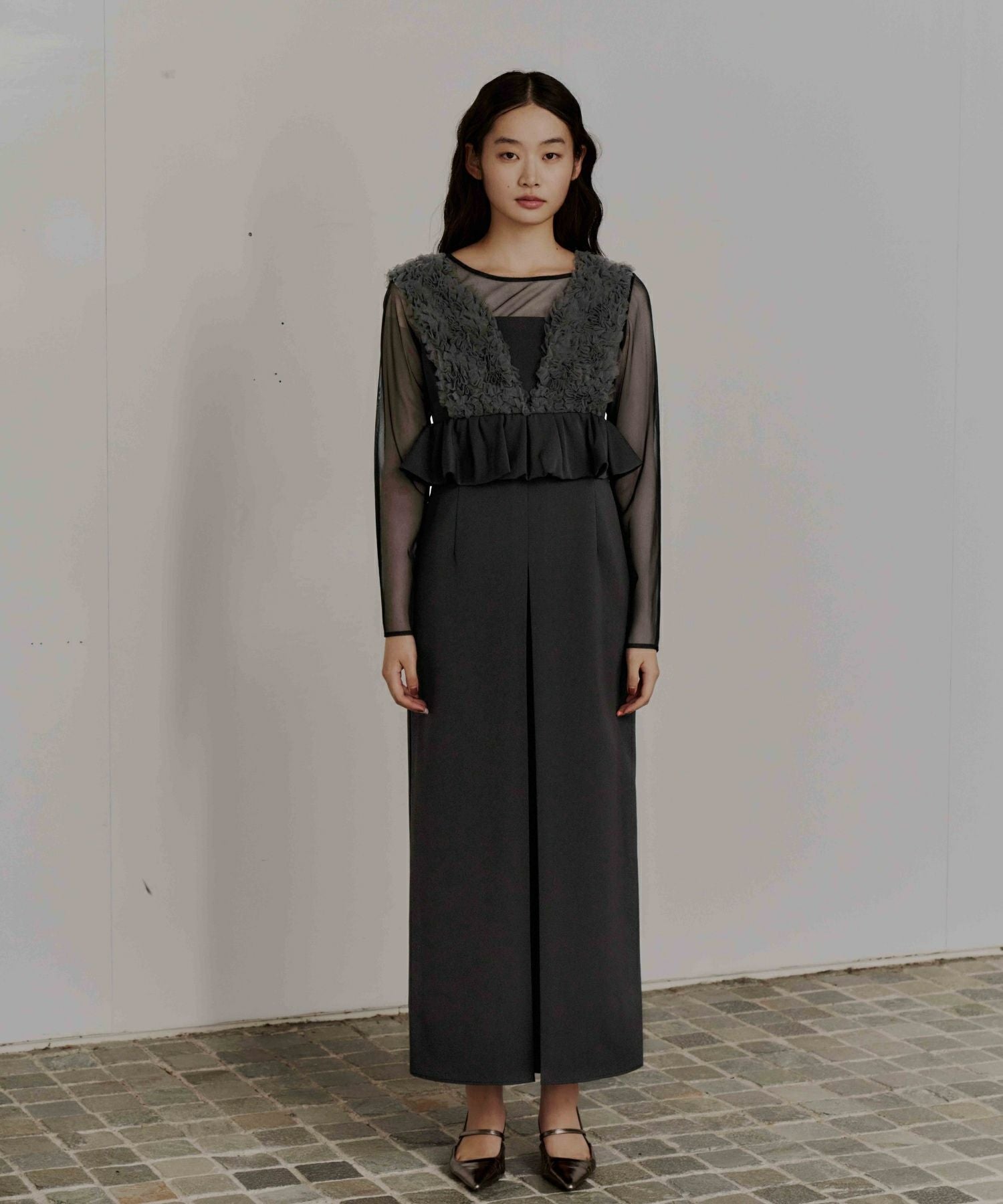 volume tulle peplum dress | ANDRESD