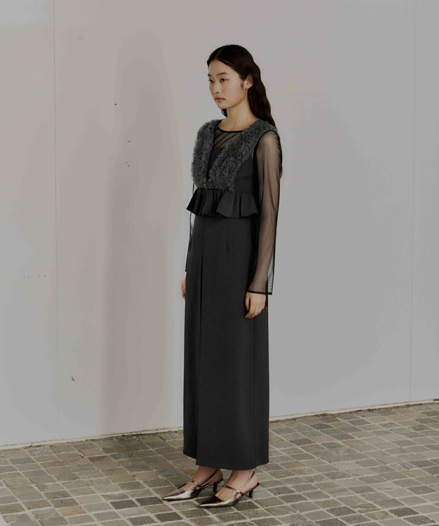 volume tulle peplum dress | ANDRESD