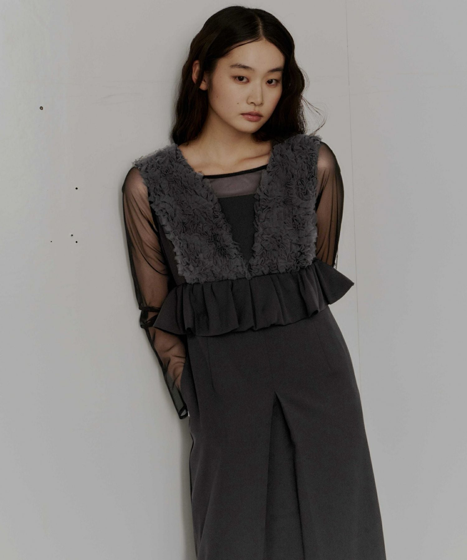 volume tulle peplum dress | ANDRESD