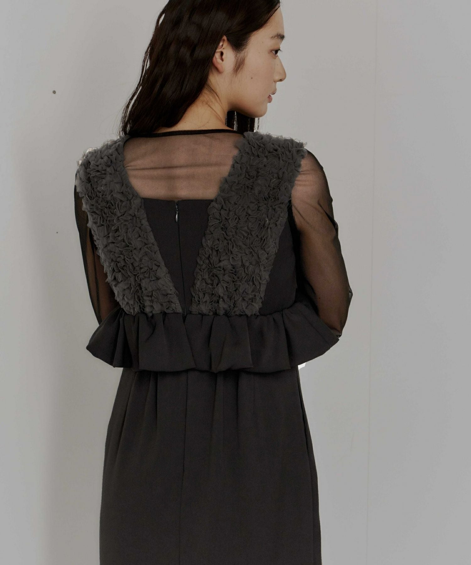 volume tulle peplum dress | ANDRESD