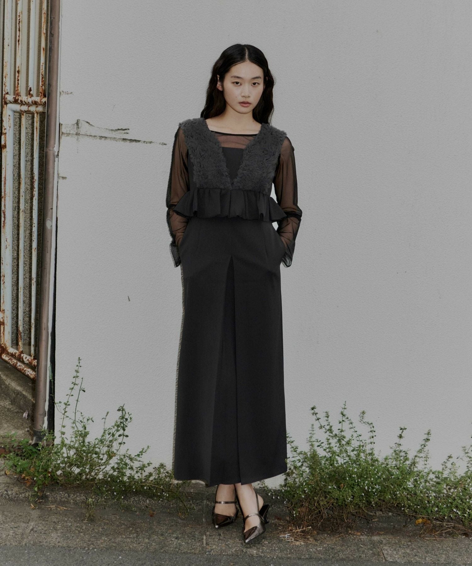 volume tulle peplum dress | ANDRESD