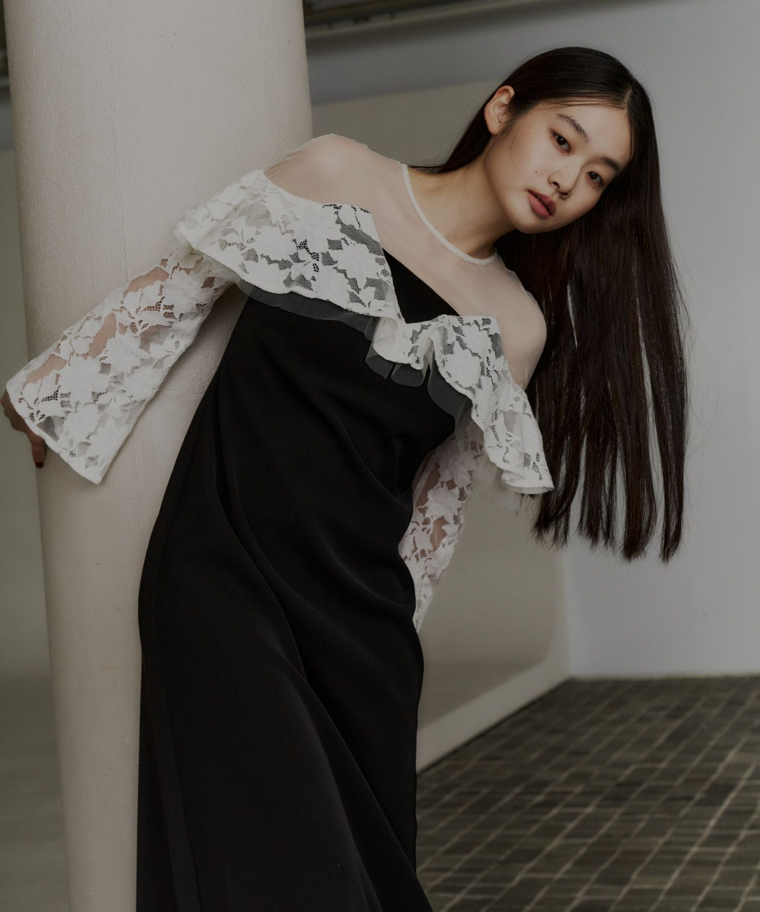 chemical lace zipper dress | ANDRESD