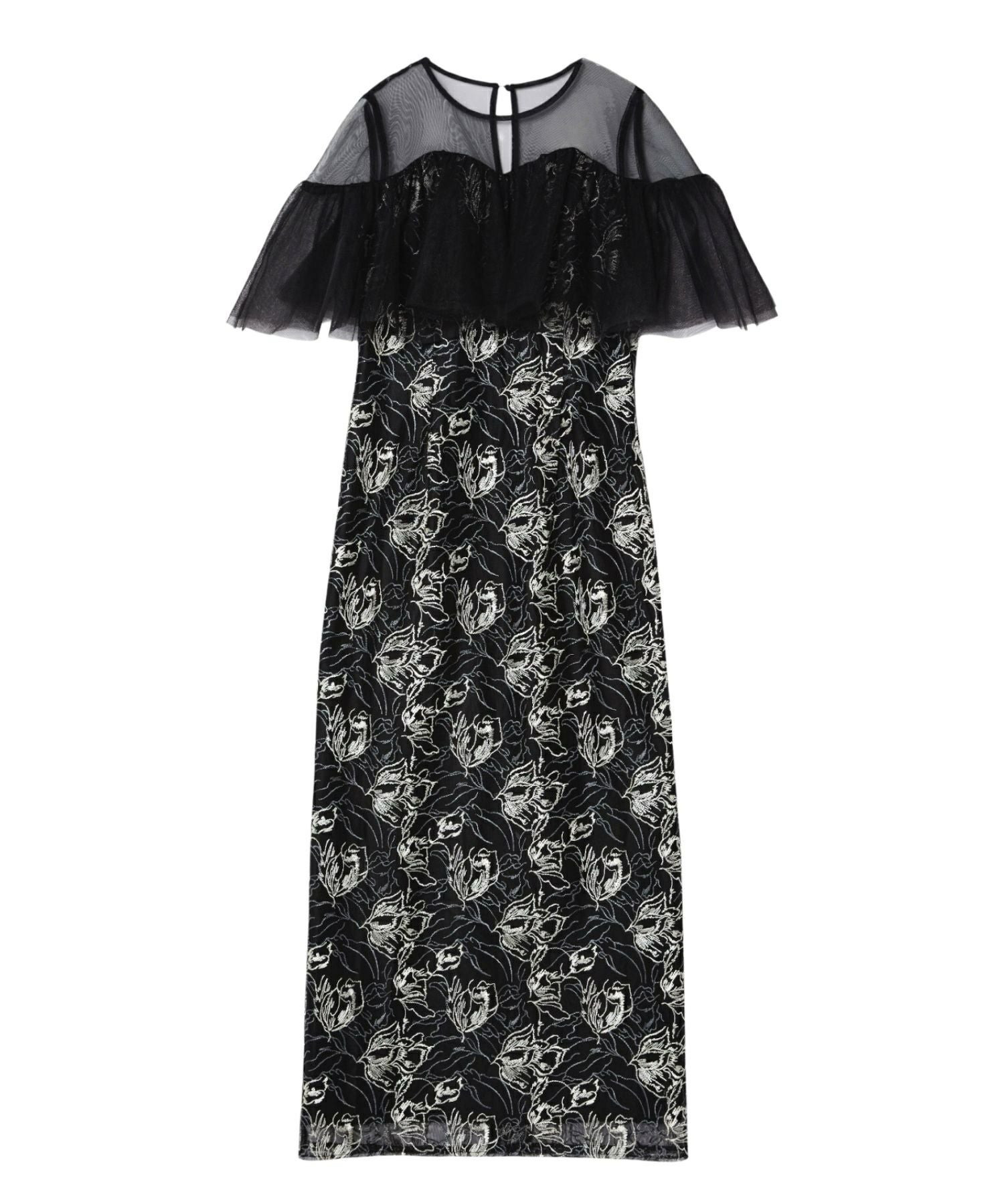 tulle frills embroidery dress | ANDRESD