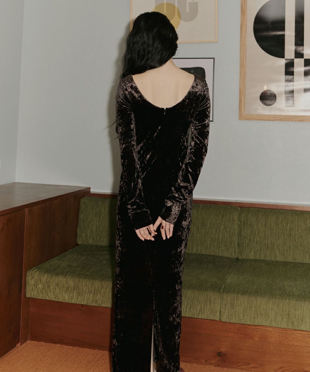 sparkle lace velour ブラック sparkle lace velour dress | ANDRESD