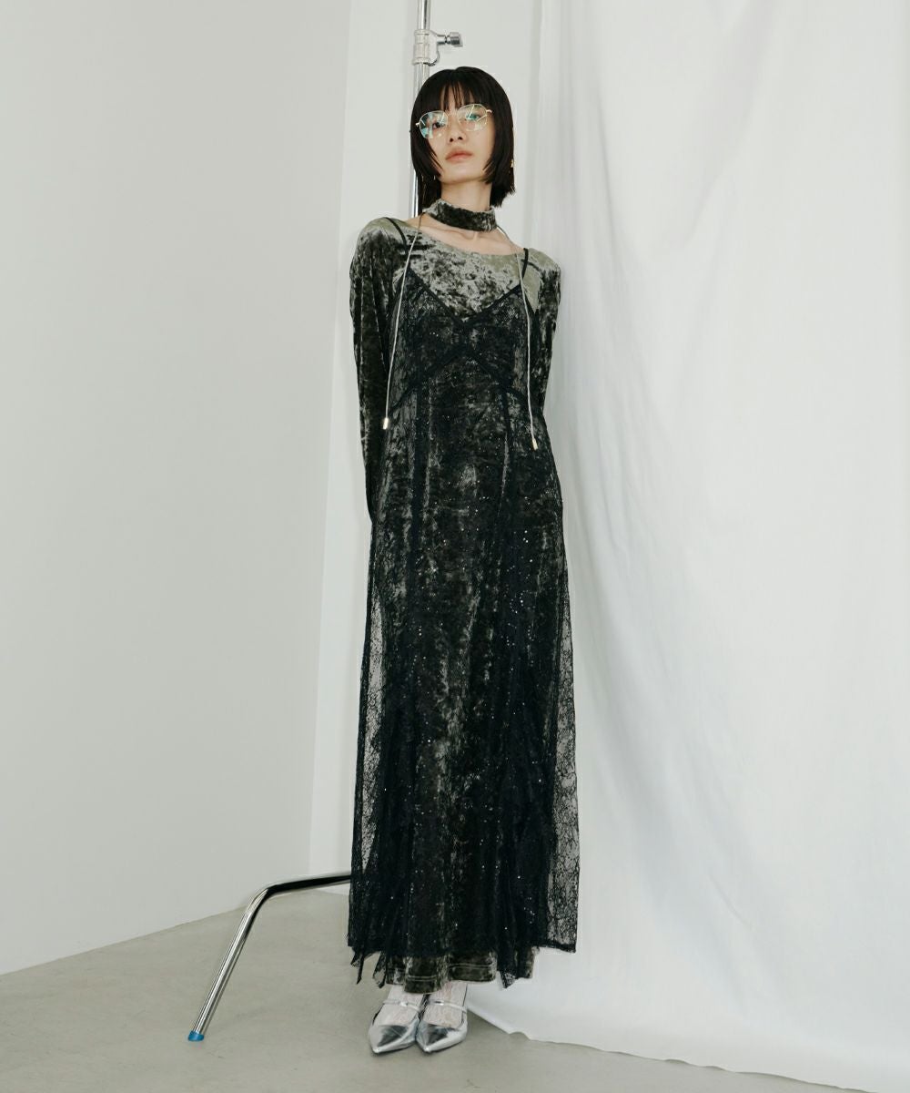 sparkle lace velour dress | ANDRESD